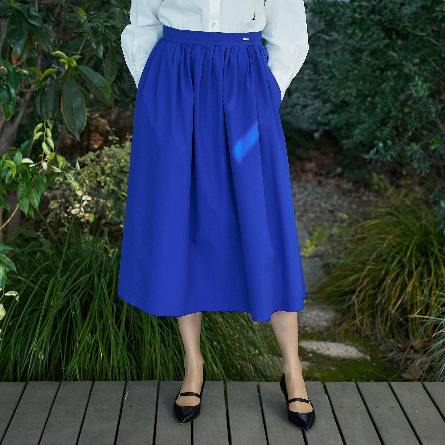 DRESSTERIOR「【大人MUSE5月号掲載】タックギャザースカート」|スカート|ブルー(093)