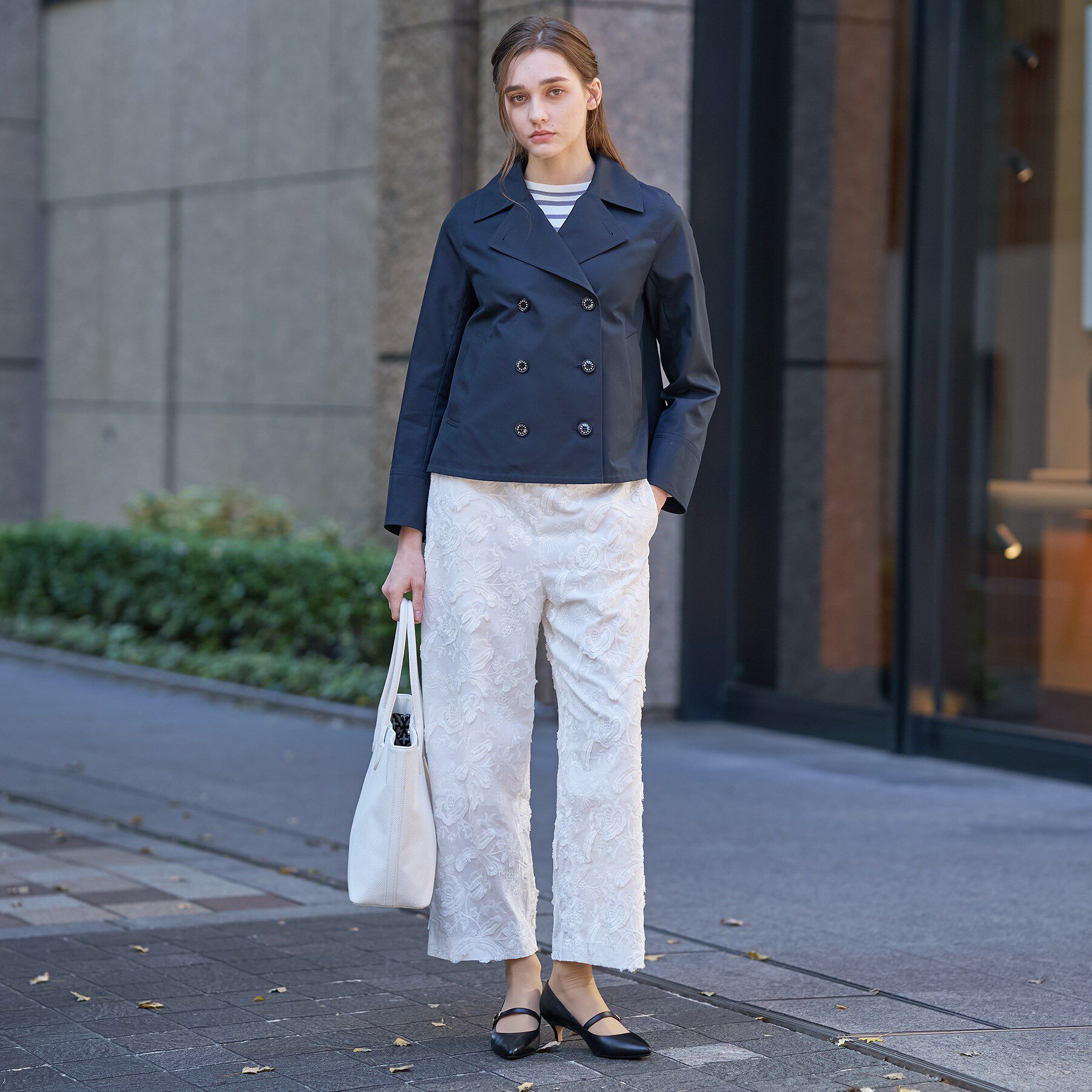 DRESSTERIOR「【ウォッシャブル/撥水素材】Aラインショートトレンチジャケット」|トレンチコート|