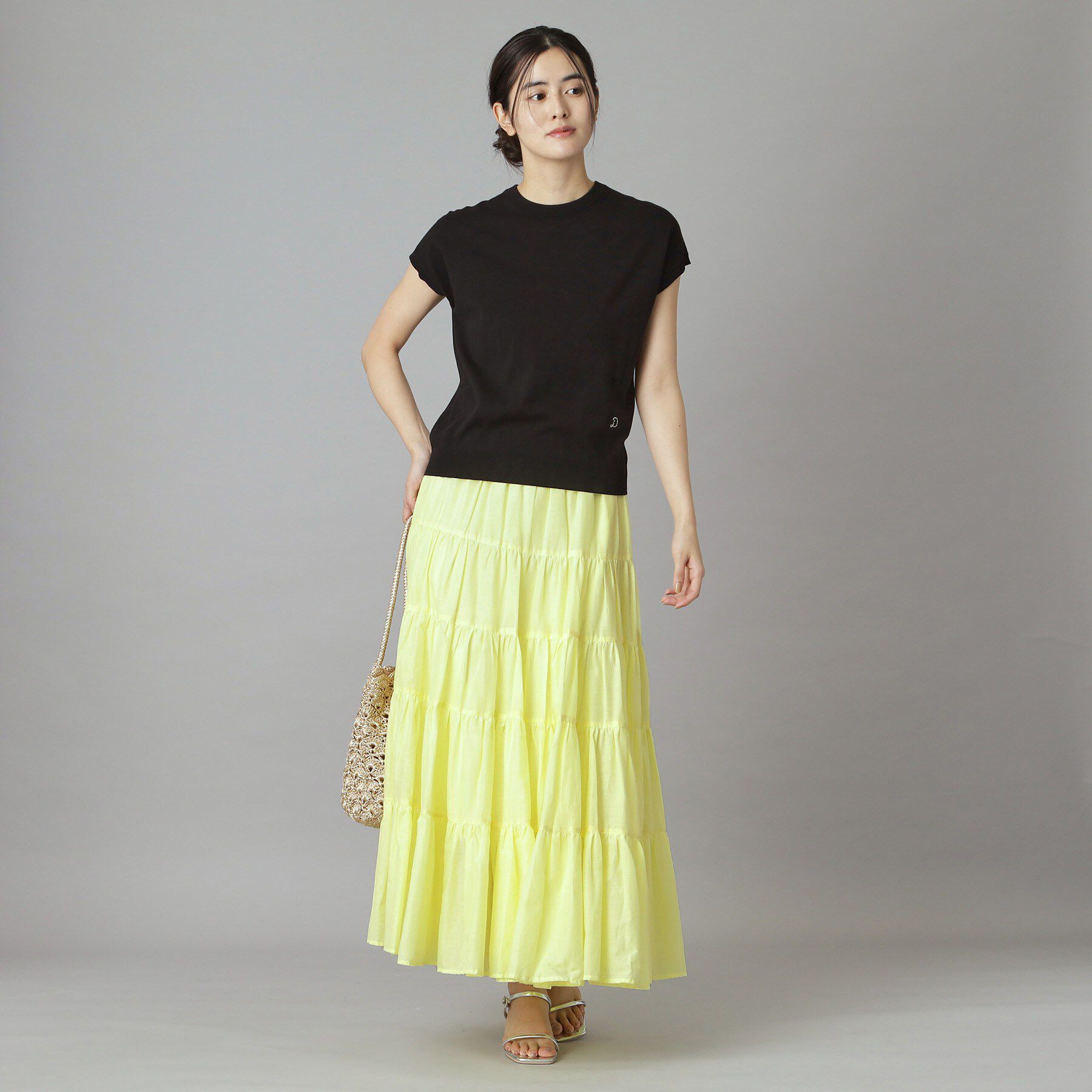 DRESSTERIOR「【ウォッシャブル】コットンシルクフレンチスリーブニット」|ニット・セーター|