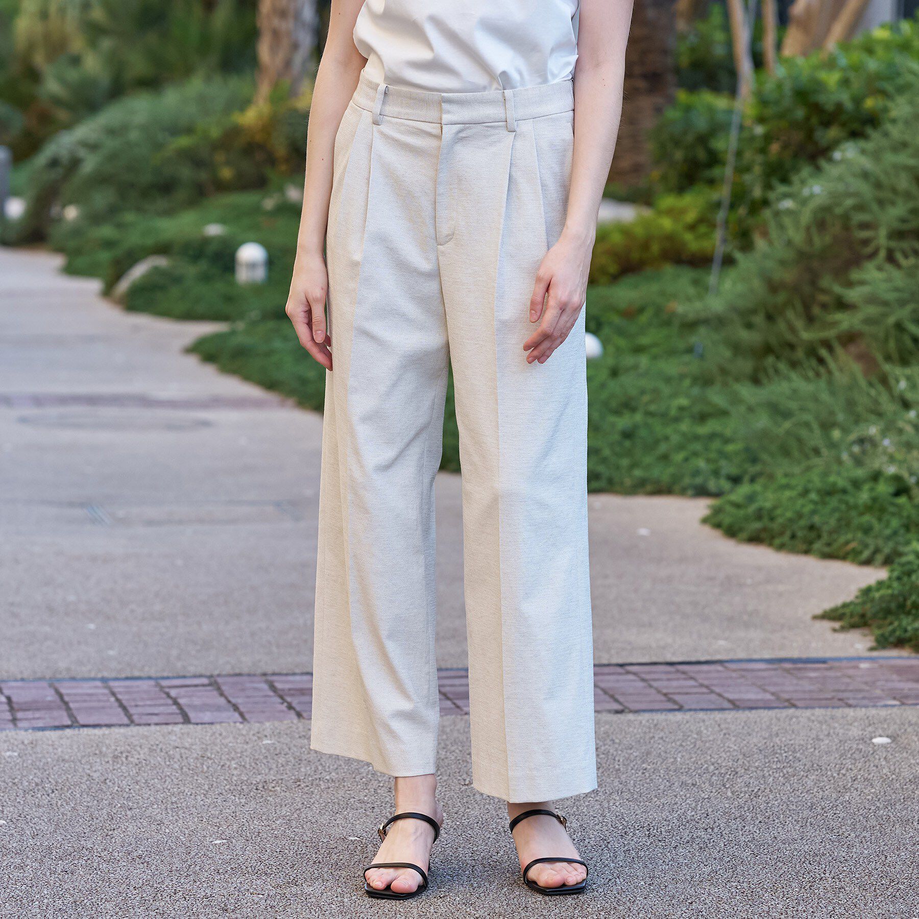 DRESSTERIOR「【吸水速乾/セットアップ可】リネンブレンドオックスストレートパンツ」|その他|