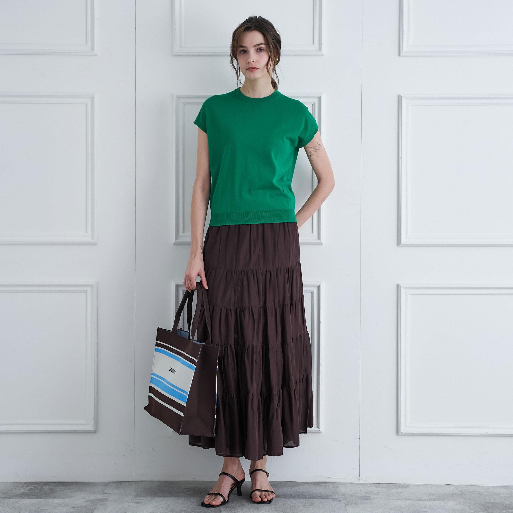 DRESSTERIOR「コットンボイルティアードスカート」|スカート|