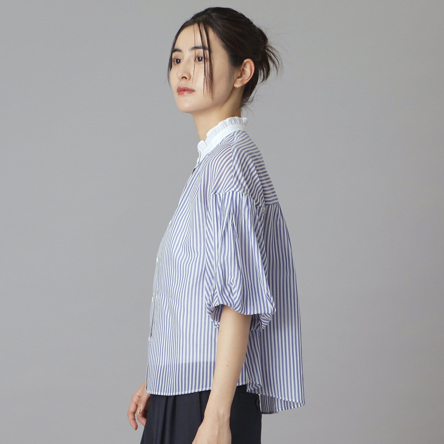 DRESSTERIOR「【大人MUSE5月号掲載】ロンドンストライプクレリックブラウス」|シャツ・ブラウス|