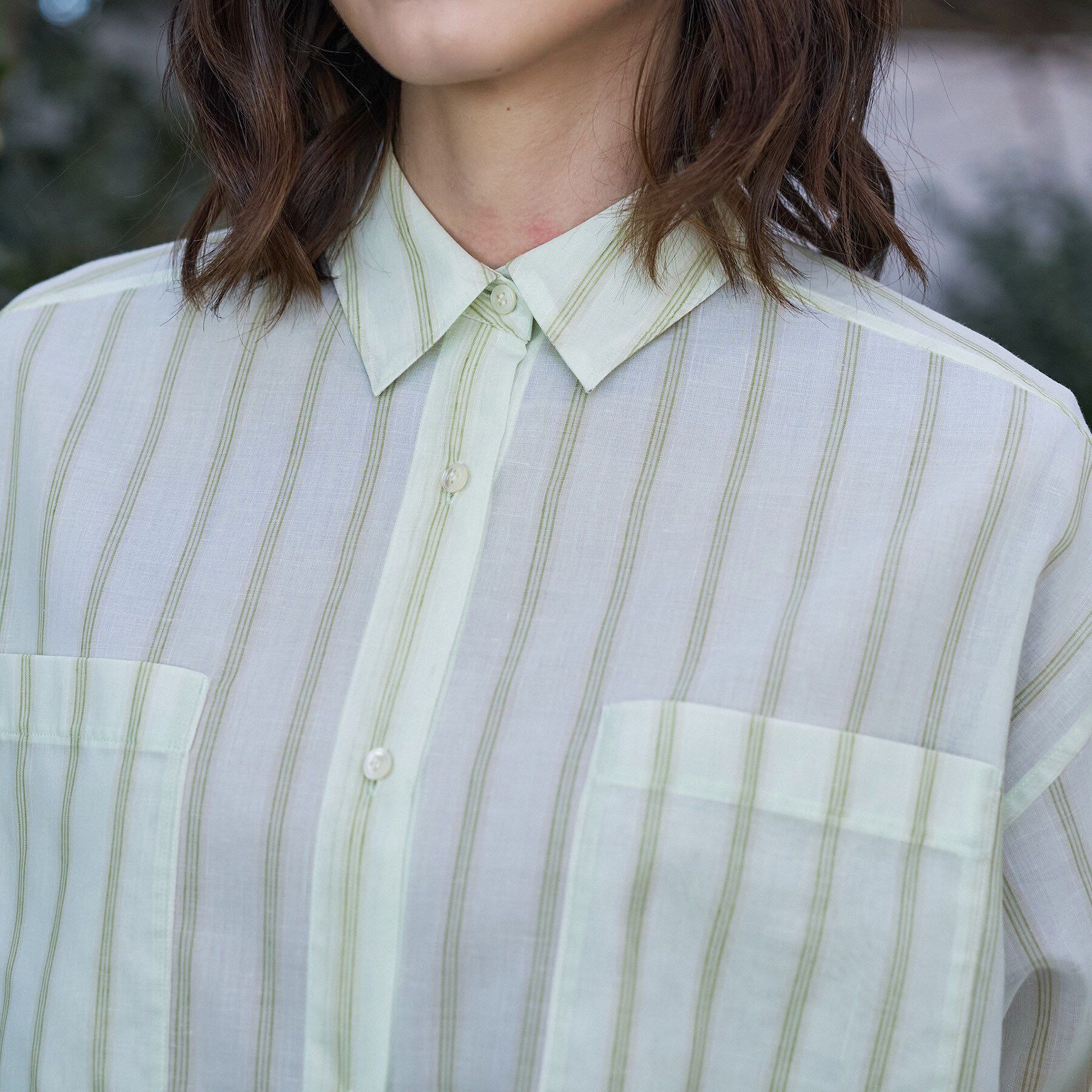 DRESSTERIOR「ストライプシアーシャツ」|シャツ・ブラウス|