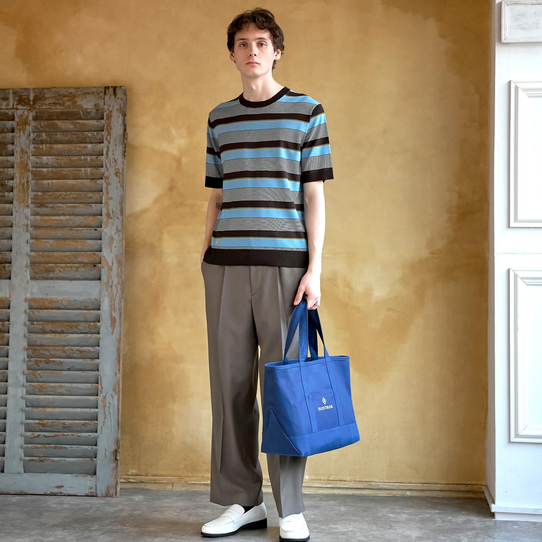 DRESSTERIOR「【ウォッシャブル】コットンシルク マルチボーダーニット」|ニット・セーター|