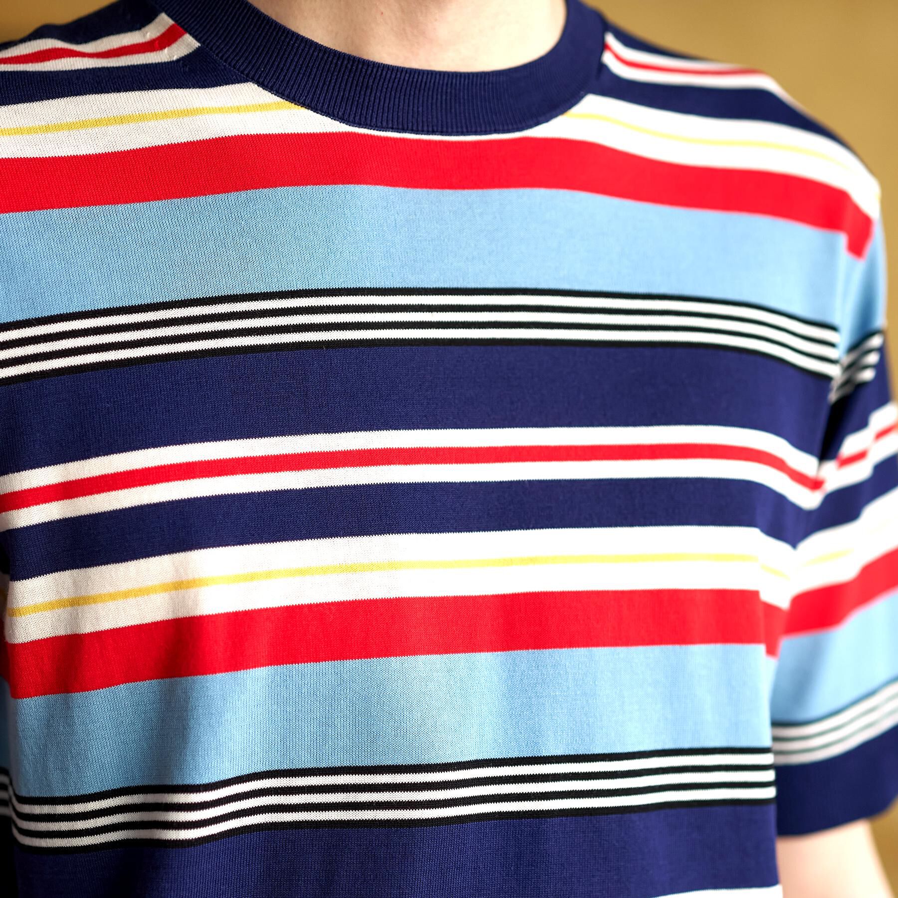 DRESSTERIOR「【ウォッシャブル】コットンシルク マルチボーダーニット」|ニット・セーター|