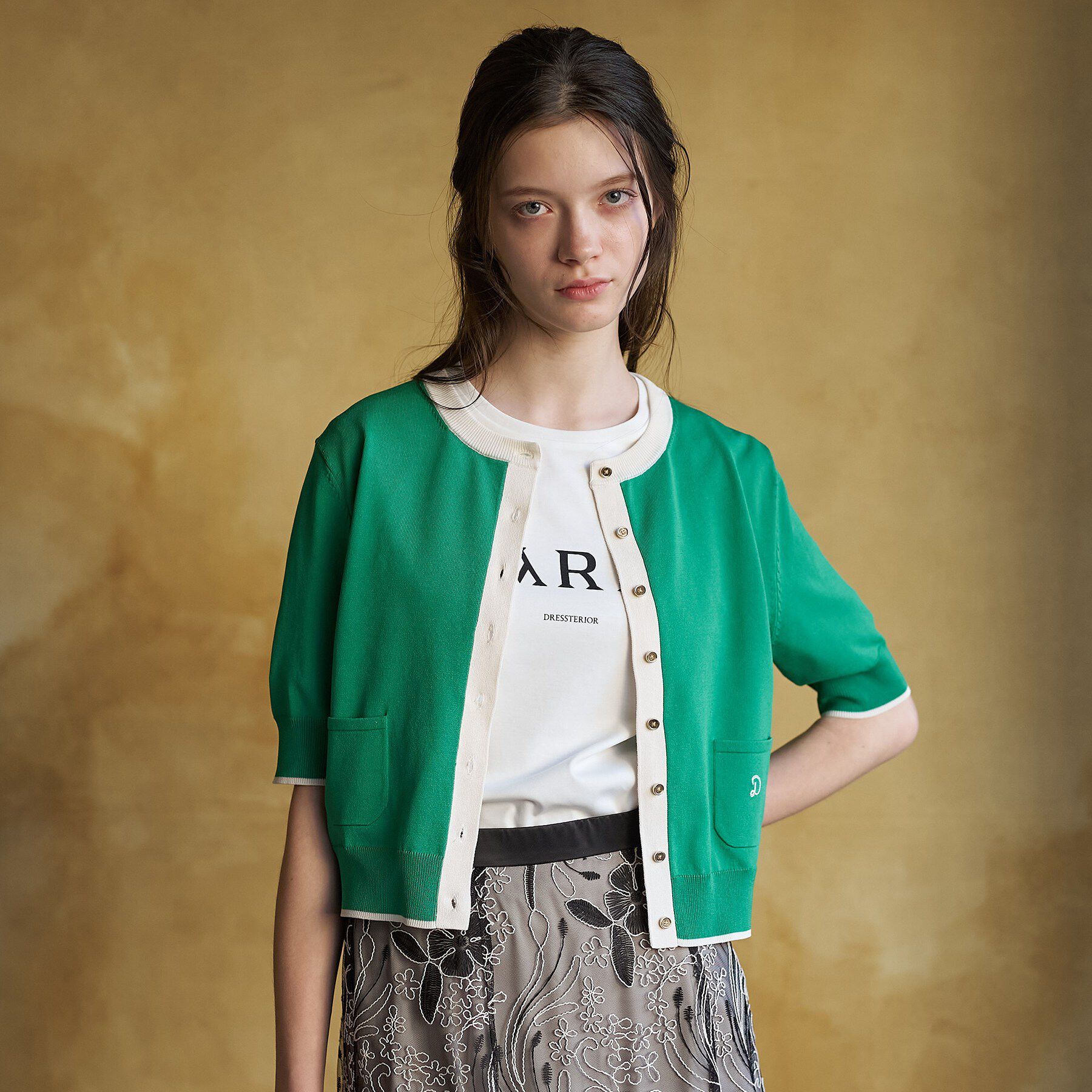 DRESSTERIOR「【大人MUSE5月号掲載/UVカット/ウォッシャブル】クールタッチ コンビ カーディガン」|カーディガン|