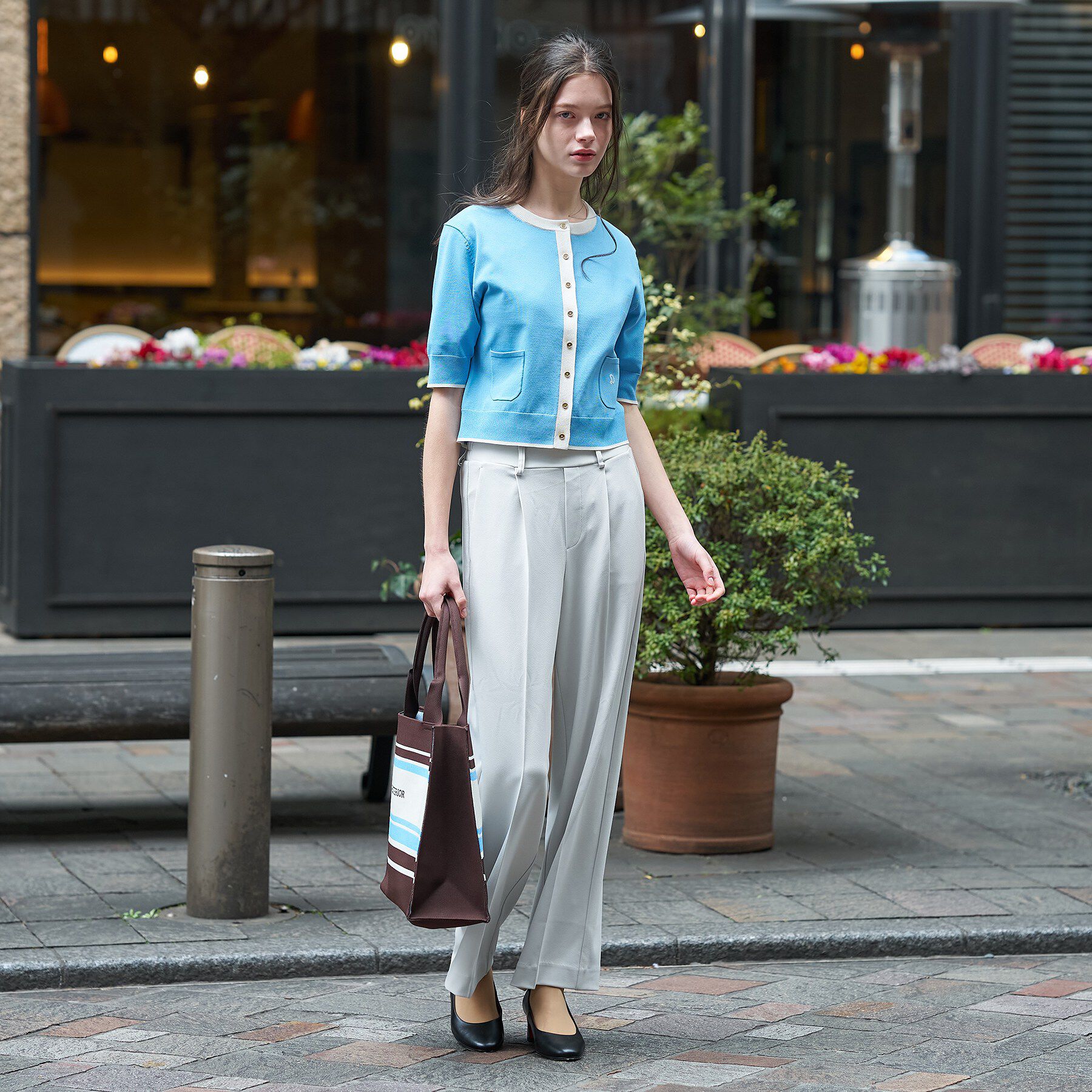 DRESSTERIOR「【大人MUSE5月号掲載/UVカット/ウォッシャブル】クールタッチ コンビ カーディガン」|カーディガン|