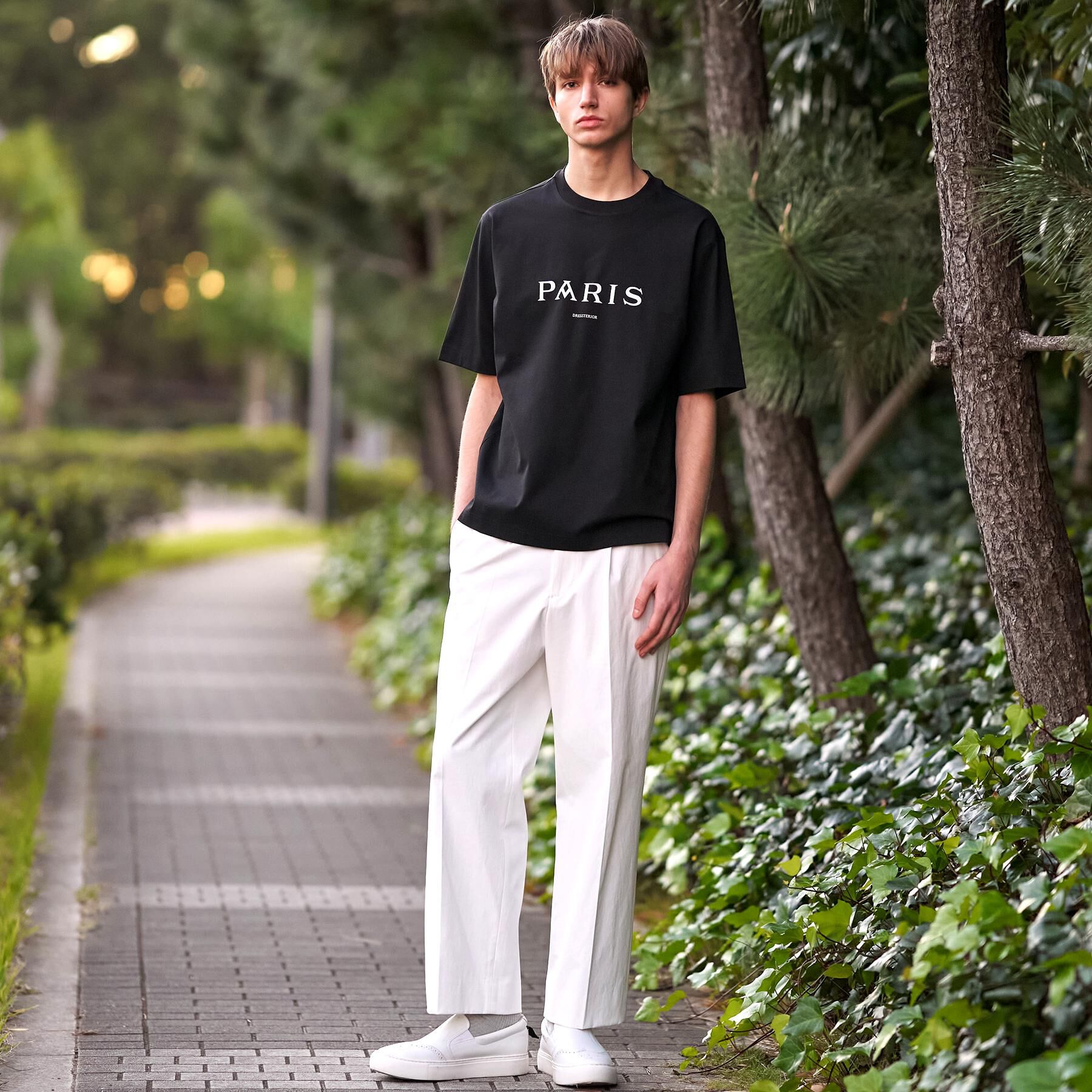 DRESSTERIOR「【接触冷感／UVカット／抗菌防臭／しわ防止】クールデオドラント ロゴTシャツ」|Tシャツ・カットソー|