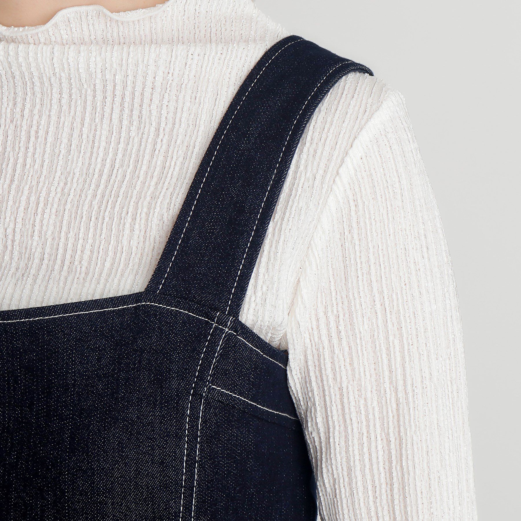 grove「デニムサイドプリーツジャンドレ」|ワンピース|