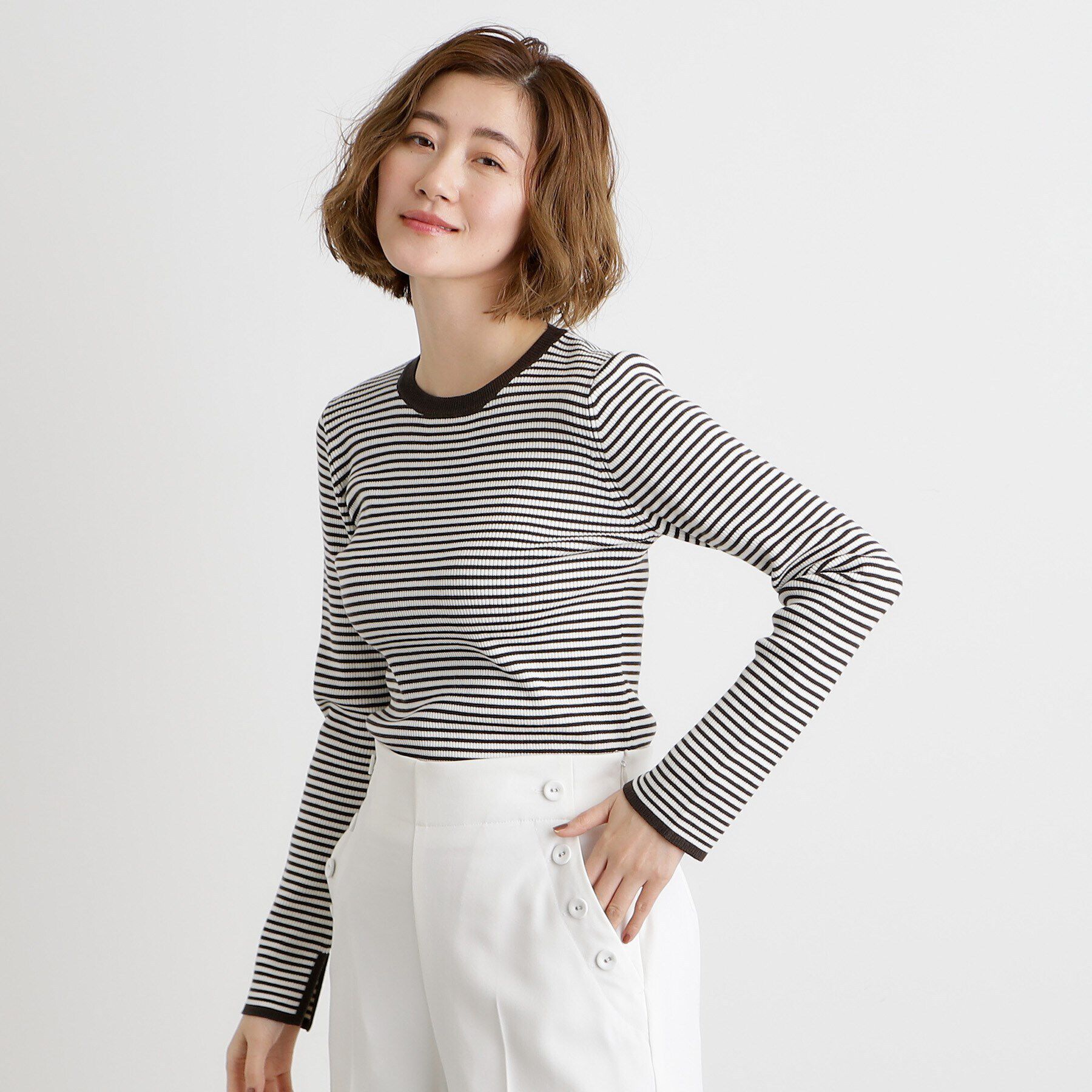 grove「【抗ピル／MW】リブニットプルオーバー」|ニット・セーター|