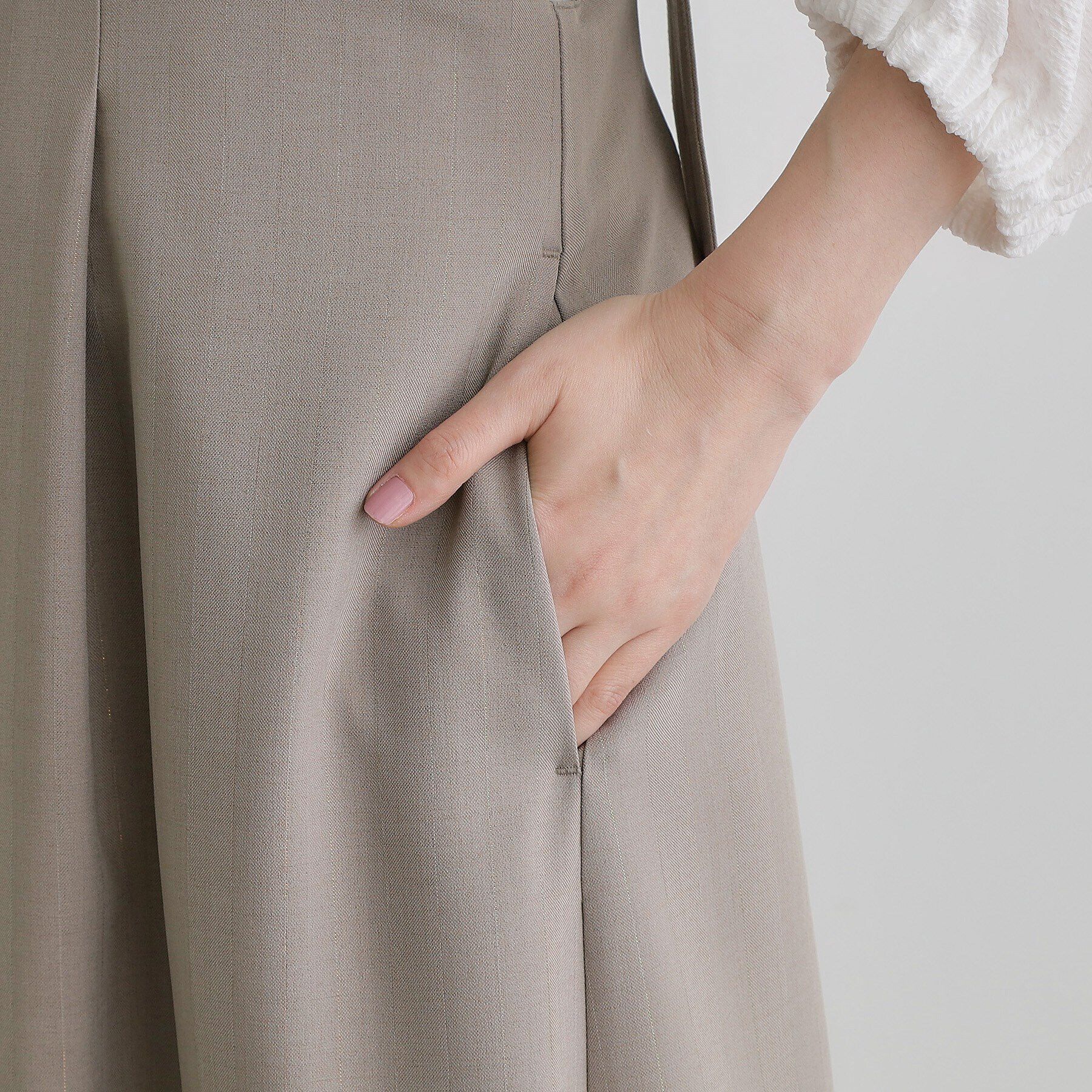 grove「ラメストライプサロペット」|オールインワン|