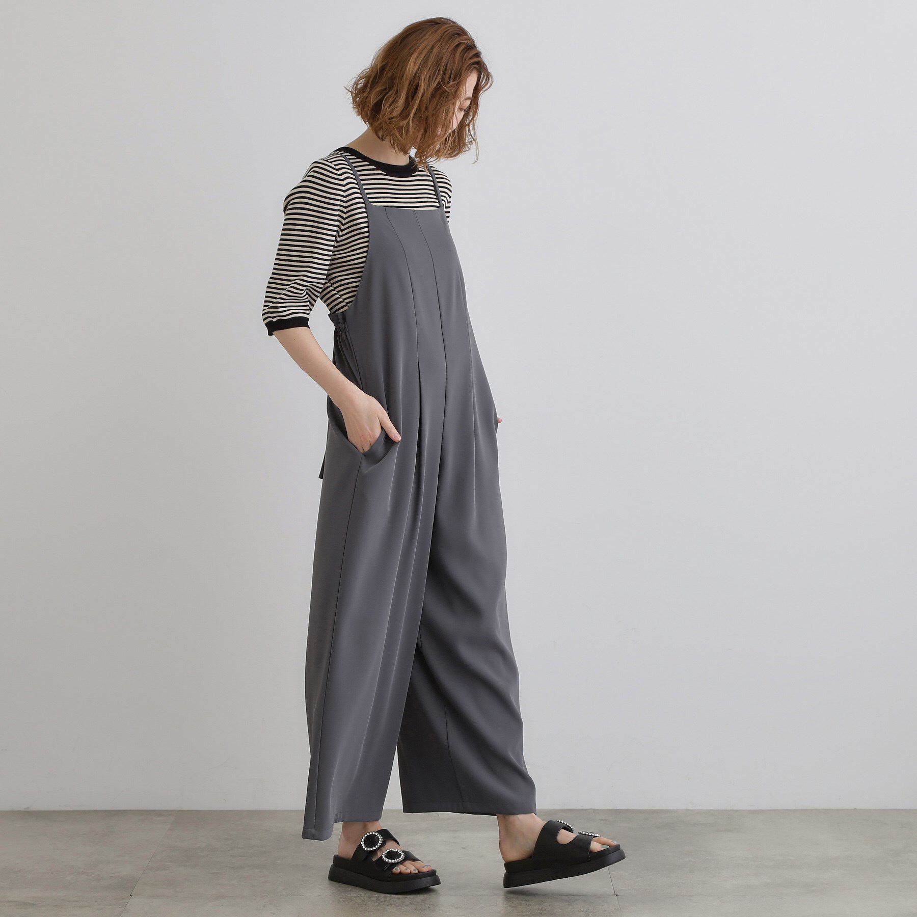 grove「一枚でこなれる、大人のイージーサロペット」|オールインワン|