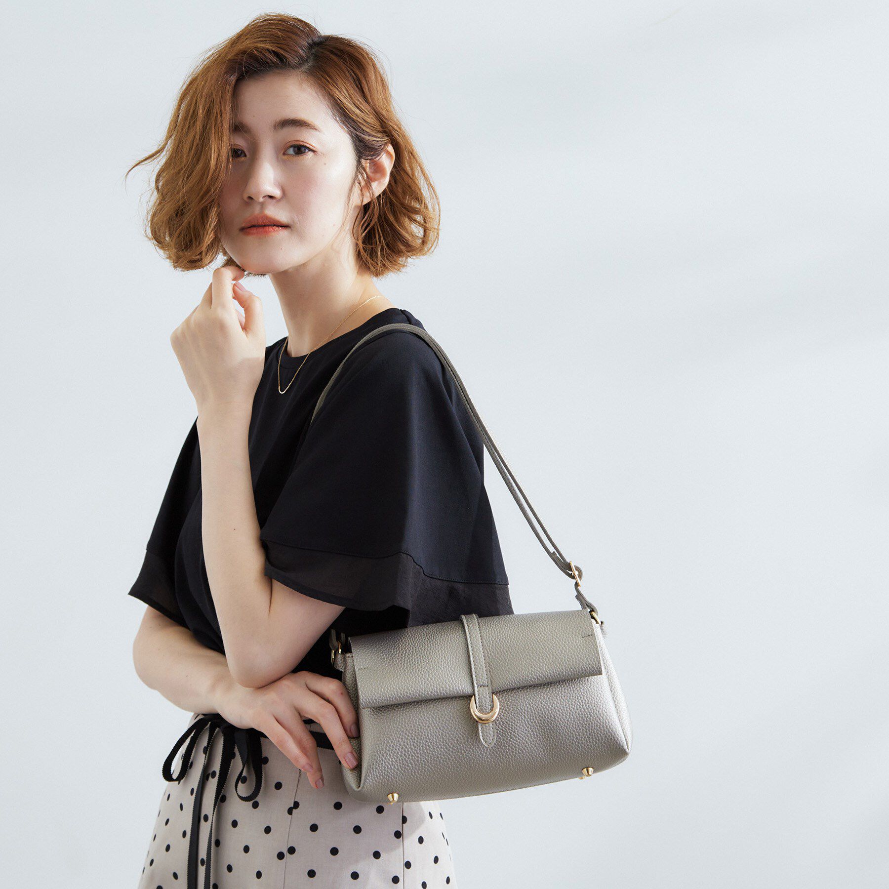 grove「フラップベルト3層ショルダー」|ショルダー・メッセンジャー|ブラックシルバー(0