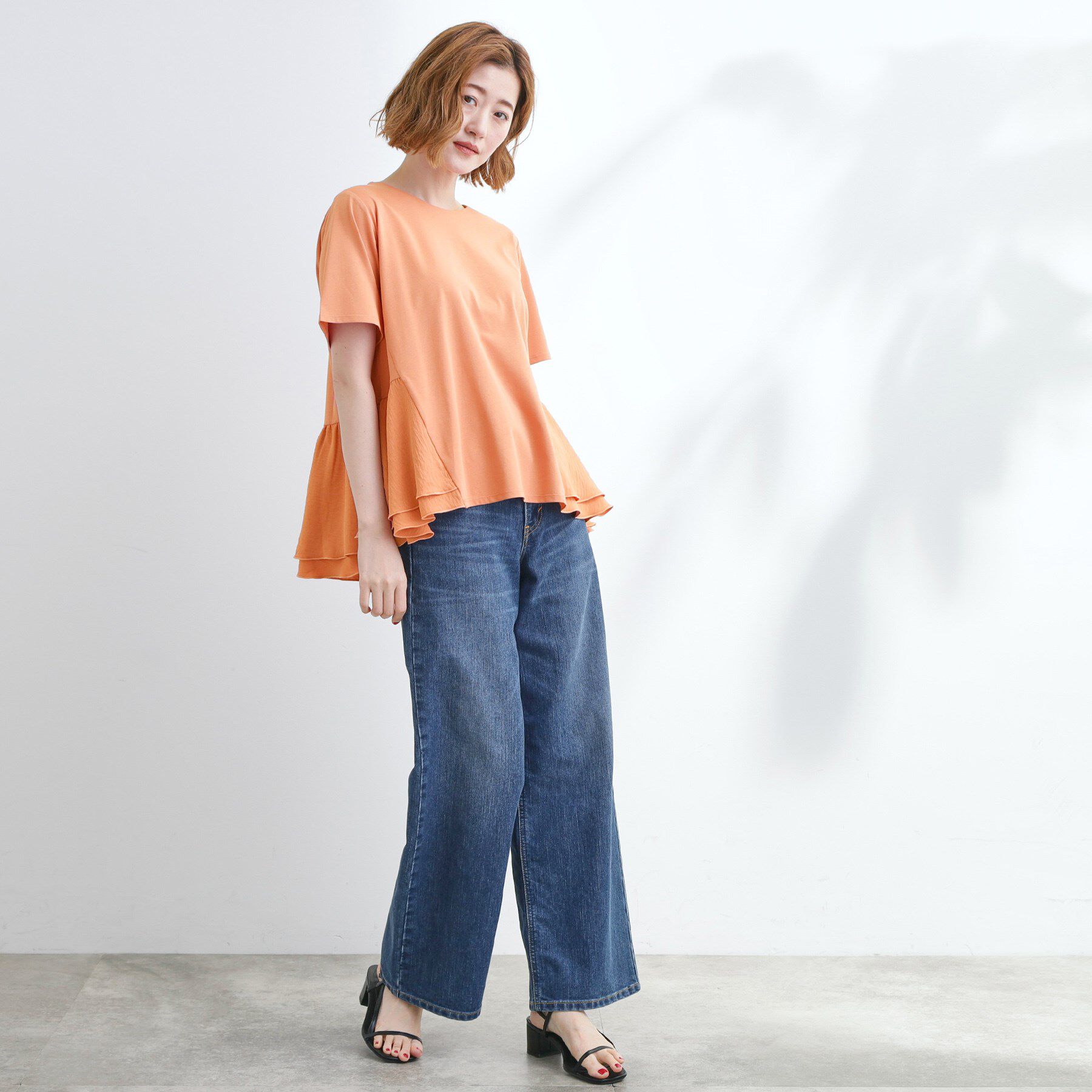 grove「【UV・冷感】布帛使いフレアーTシャツ」|Tシャツ・カットソー|