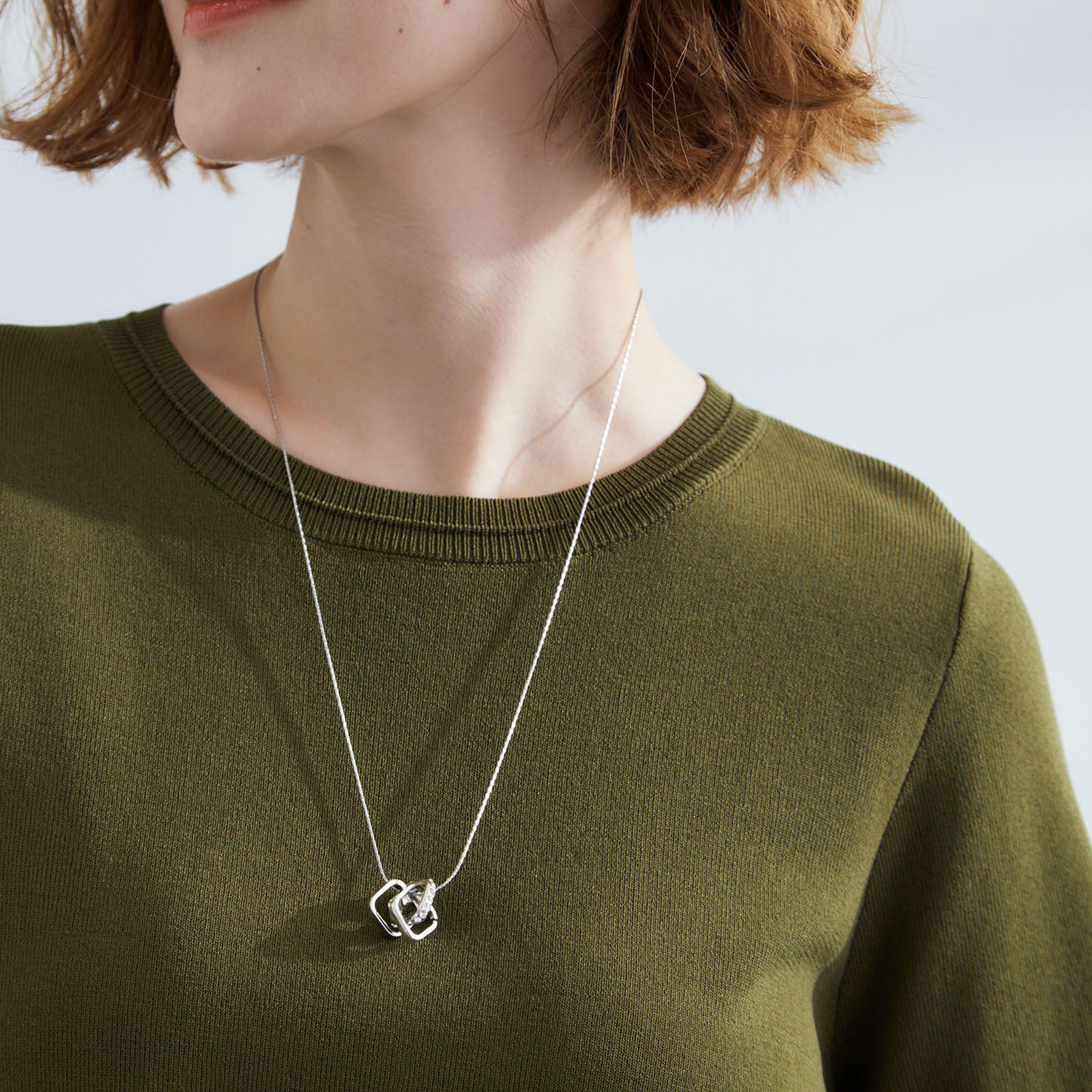 grove「スクエアビジューリングネックレス」|ネックレス|