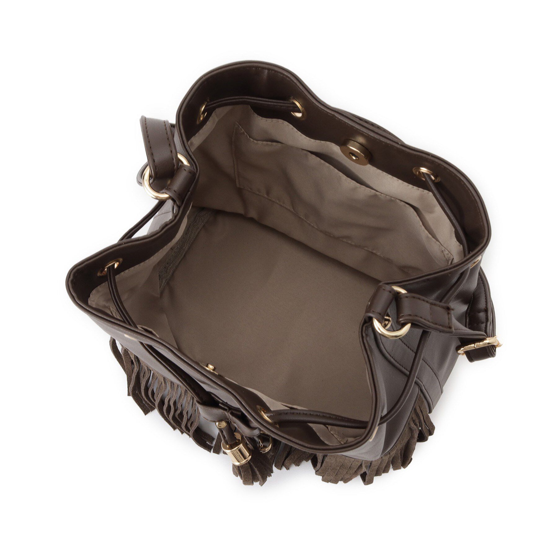 grove「スエードフリンジ巾着ショルダーバッグ」|ショルダー・メッセンジャー|