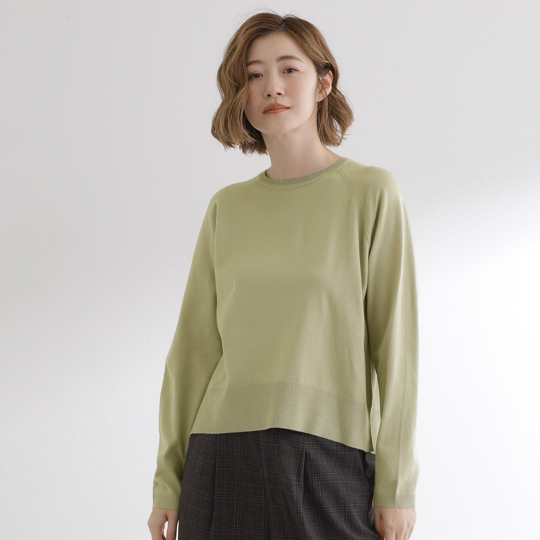 grove「最終お値下げ！！【洗える/毛玉軽減】天竺ラグランスリーブプルオーバー」|ニット・セーター|