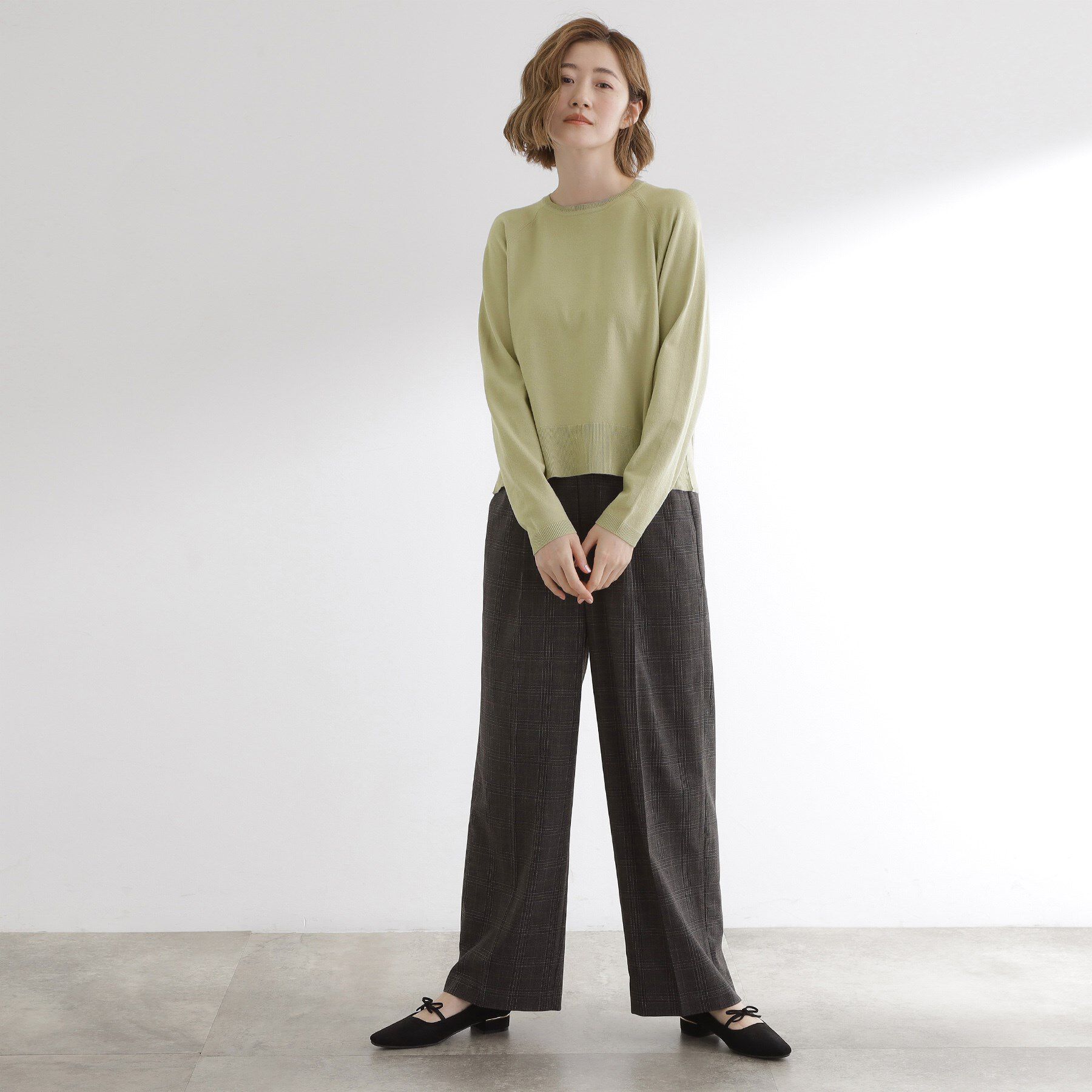 grove「最終お値下げ！！【洗える/毛玉軽減】天竺ラグランスリーブプルオーバー」|ニット・セーター|