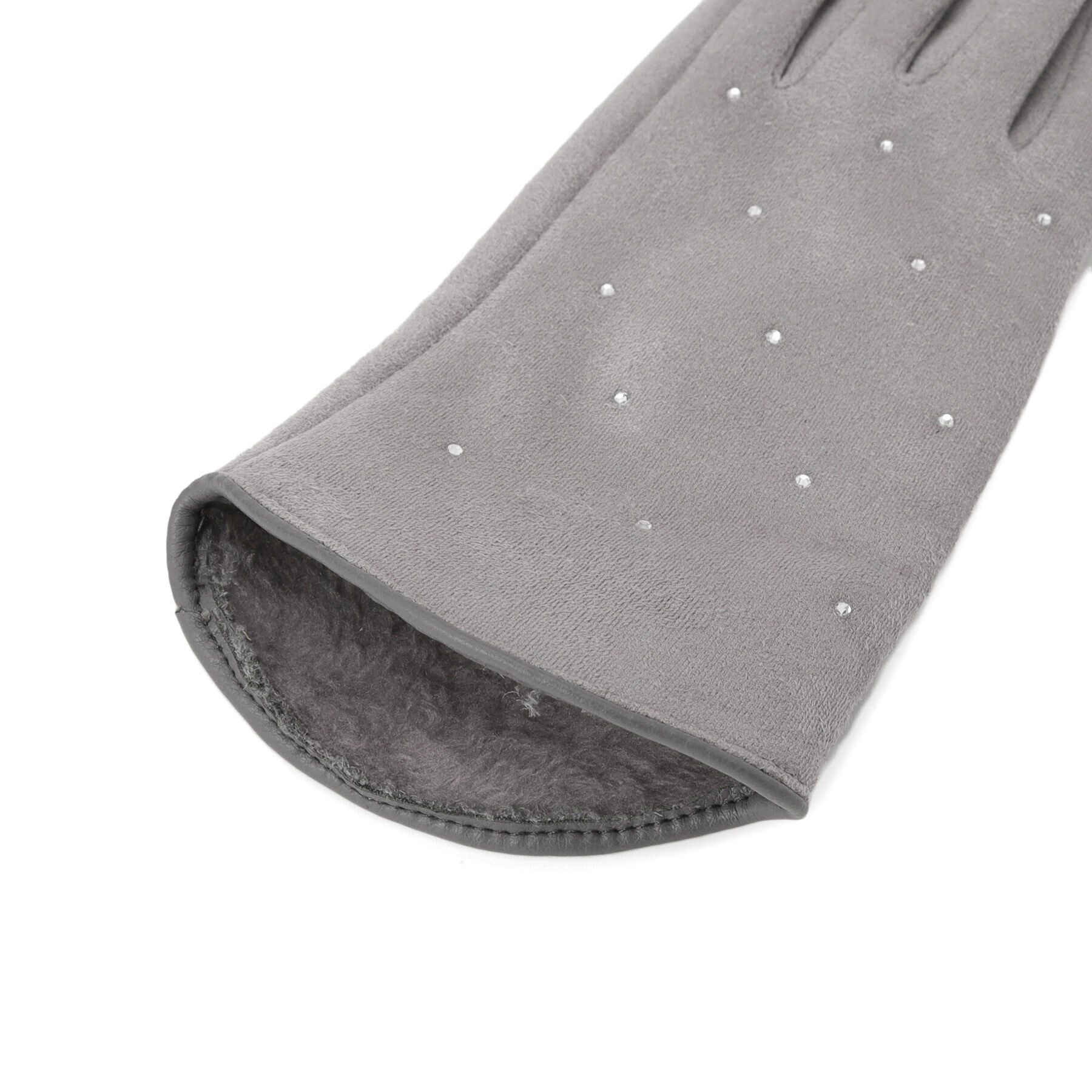 grove「スエード調パイピングラインストーングローブ」|手袋|