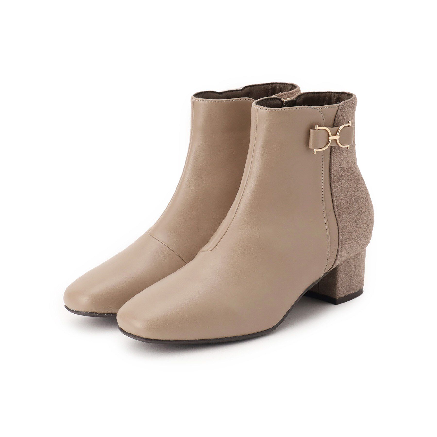 grove「【人間工学/優しい履き心地】メタルビットショートブーツ」|ショートブーツ|ベージュ(152)