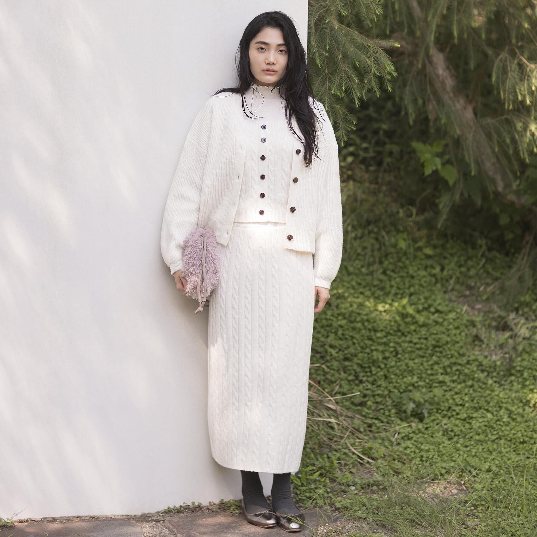 grove「【SETITEM】オーバーサイズ畔カーディガン」|カーディガン|