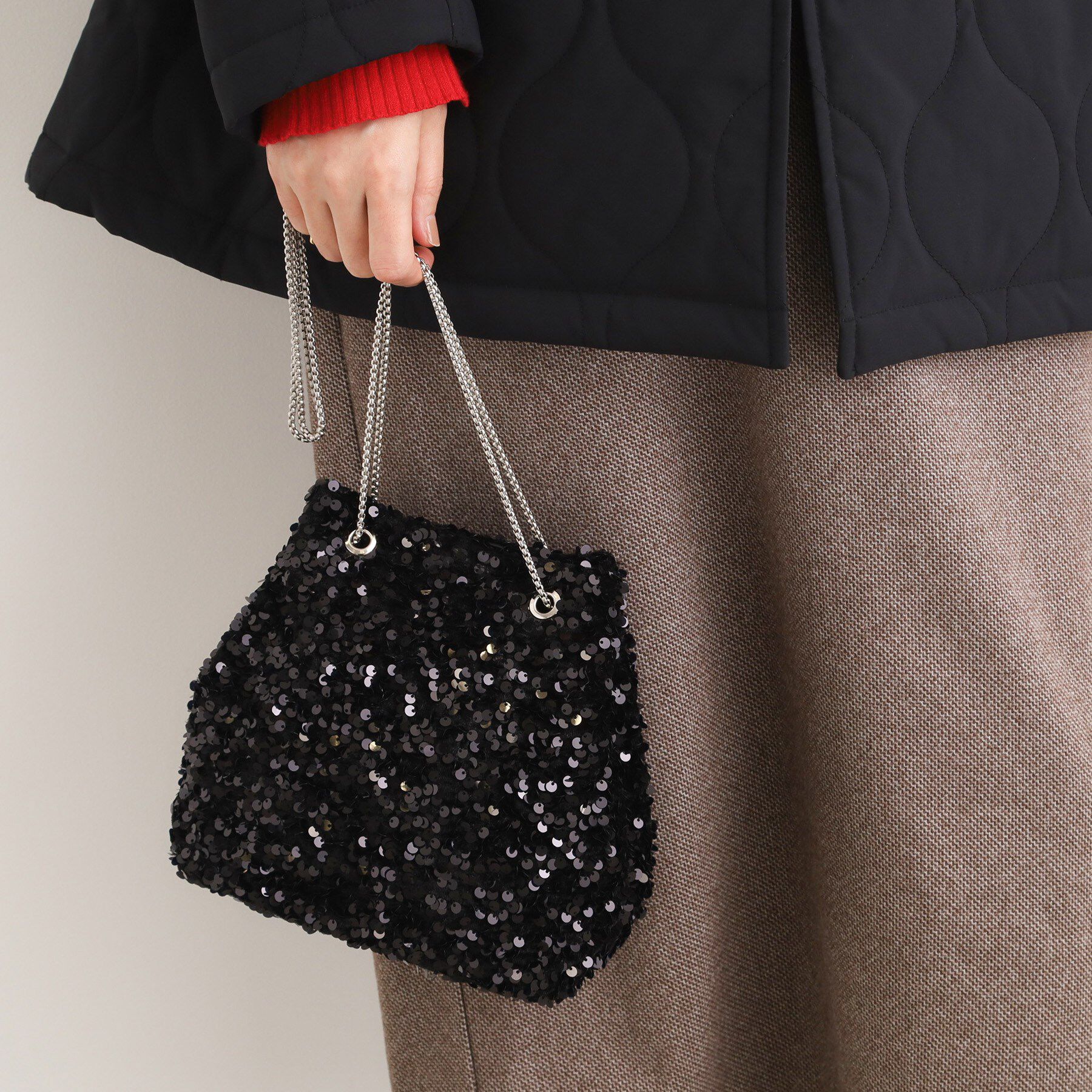 grove「キラアソート巾着チェーンショルダー」|ショルダー・メッセンジャー|ブラックスパン(41