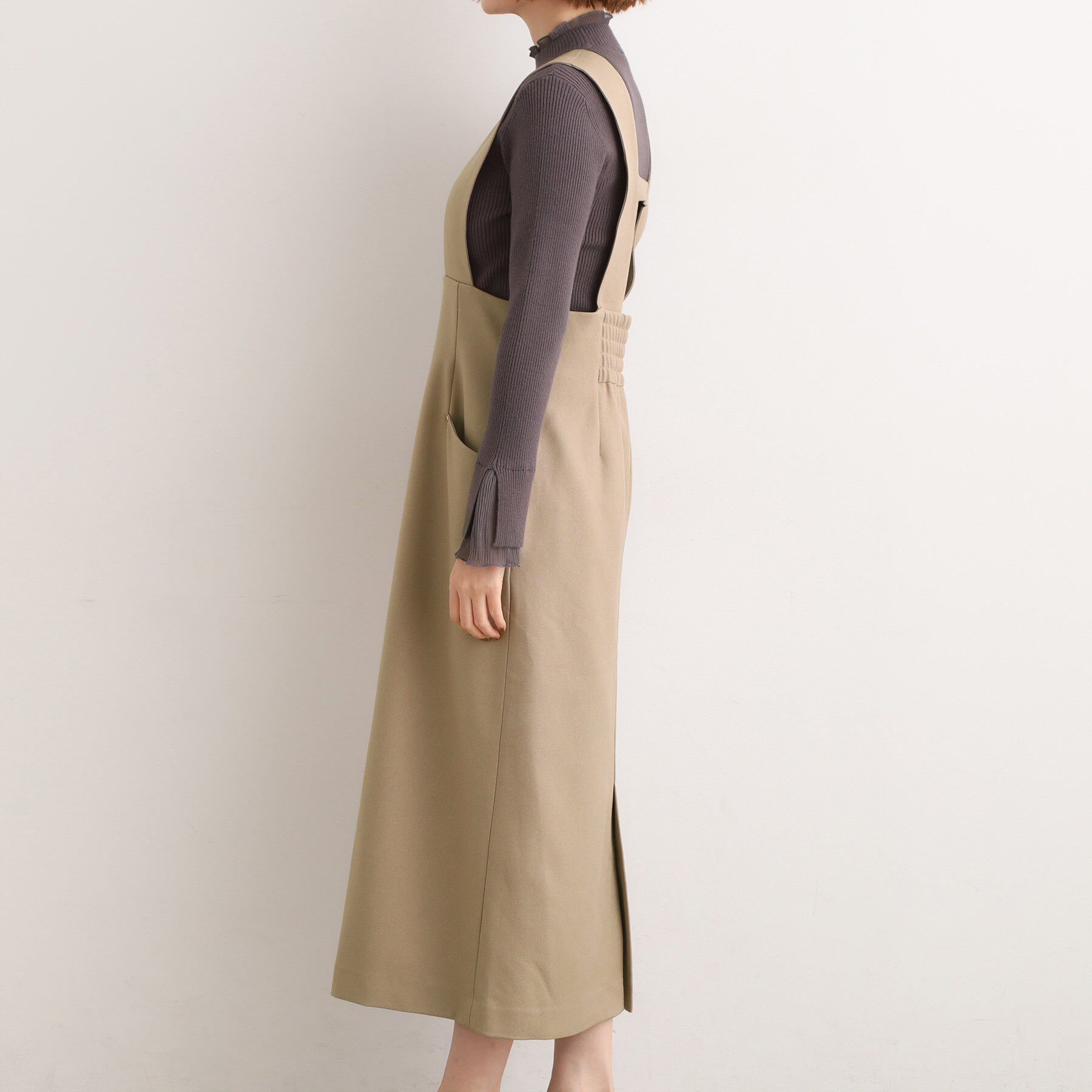 grove「【ウエストゴム】美シルエットなハイウエストサス付きスカート」|スカート|