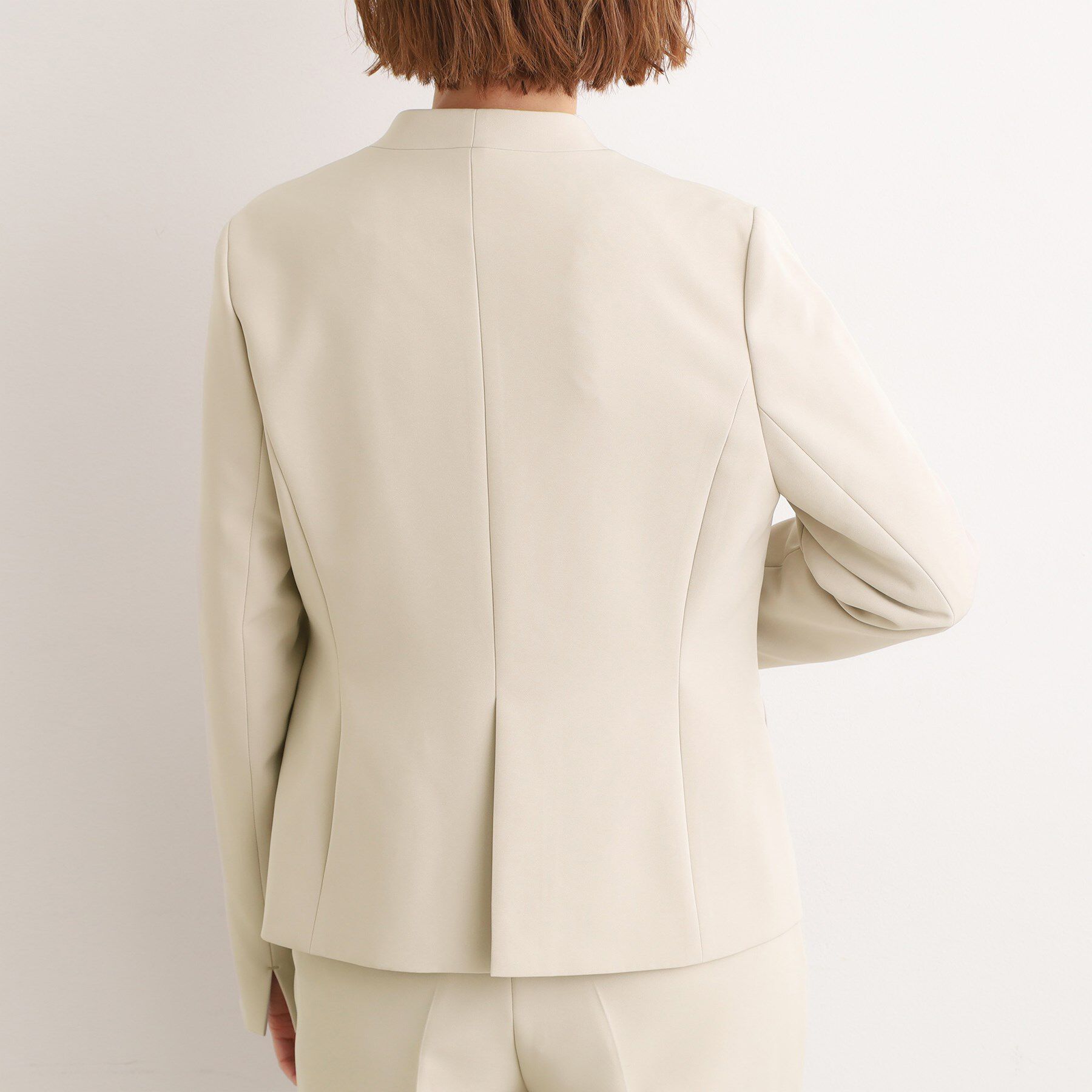 grove「【マシンウォッシュ／防シワ/SS-3L】ストレッチノーカラージャケット」|ノーカラージャケット|