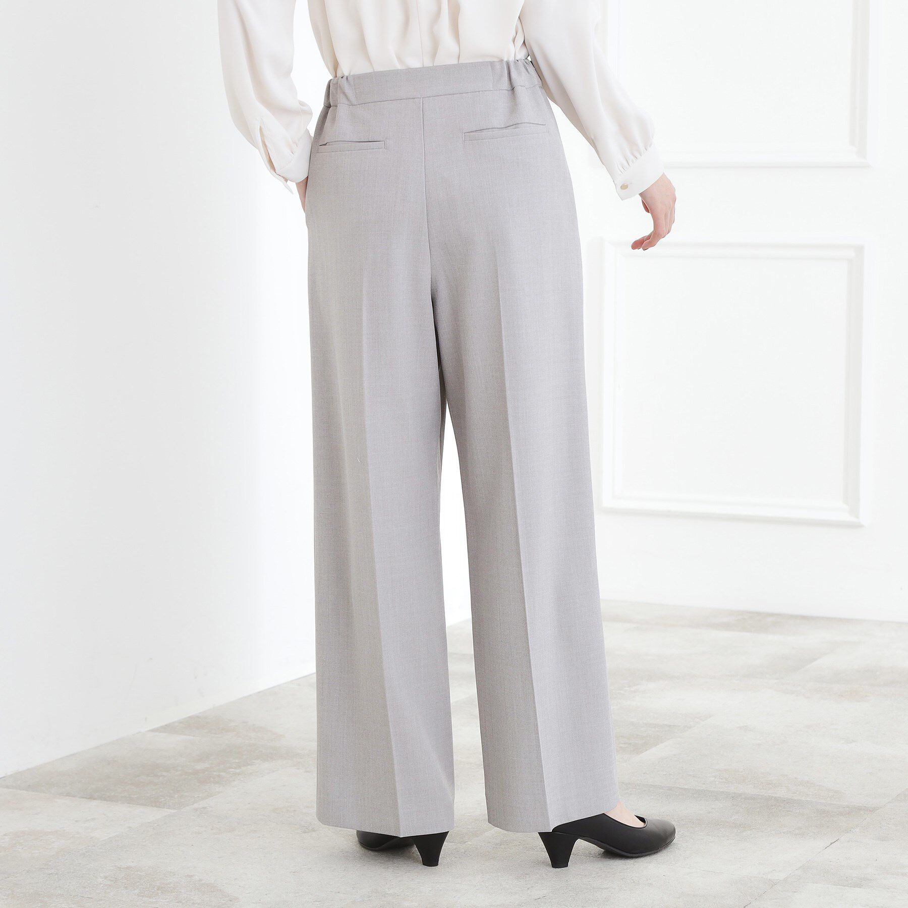 grove「【マシンウォッシュ/防シワ/S-3L】着回しできるカセット服ワイドパンツ」|その他|