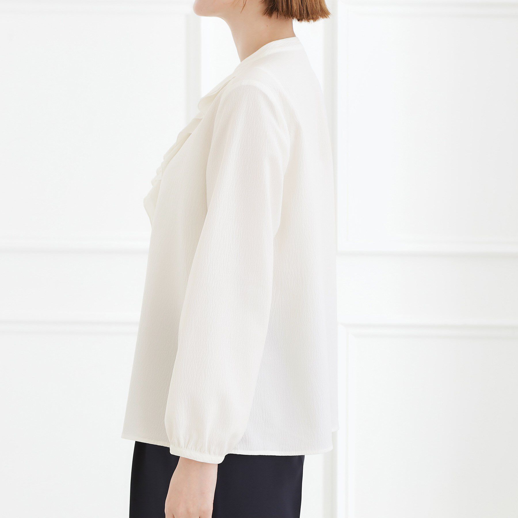 grove「【手洗いOK】フロントラッフルフリルブラウス」|シャツ・ブラウス|