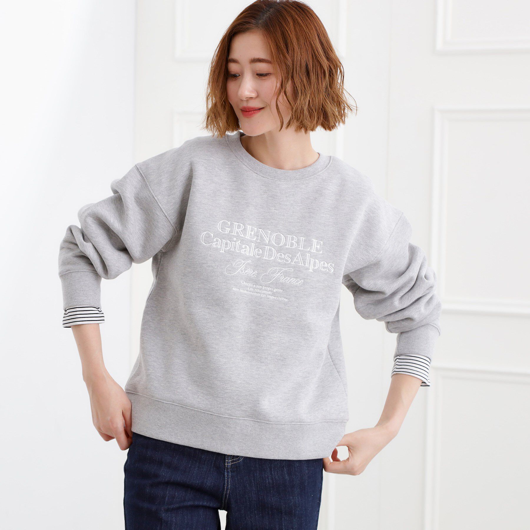 grove「プレッピーロゴ裏起毛スウェット」|パーカー|