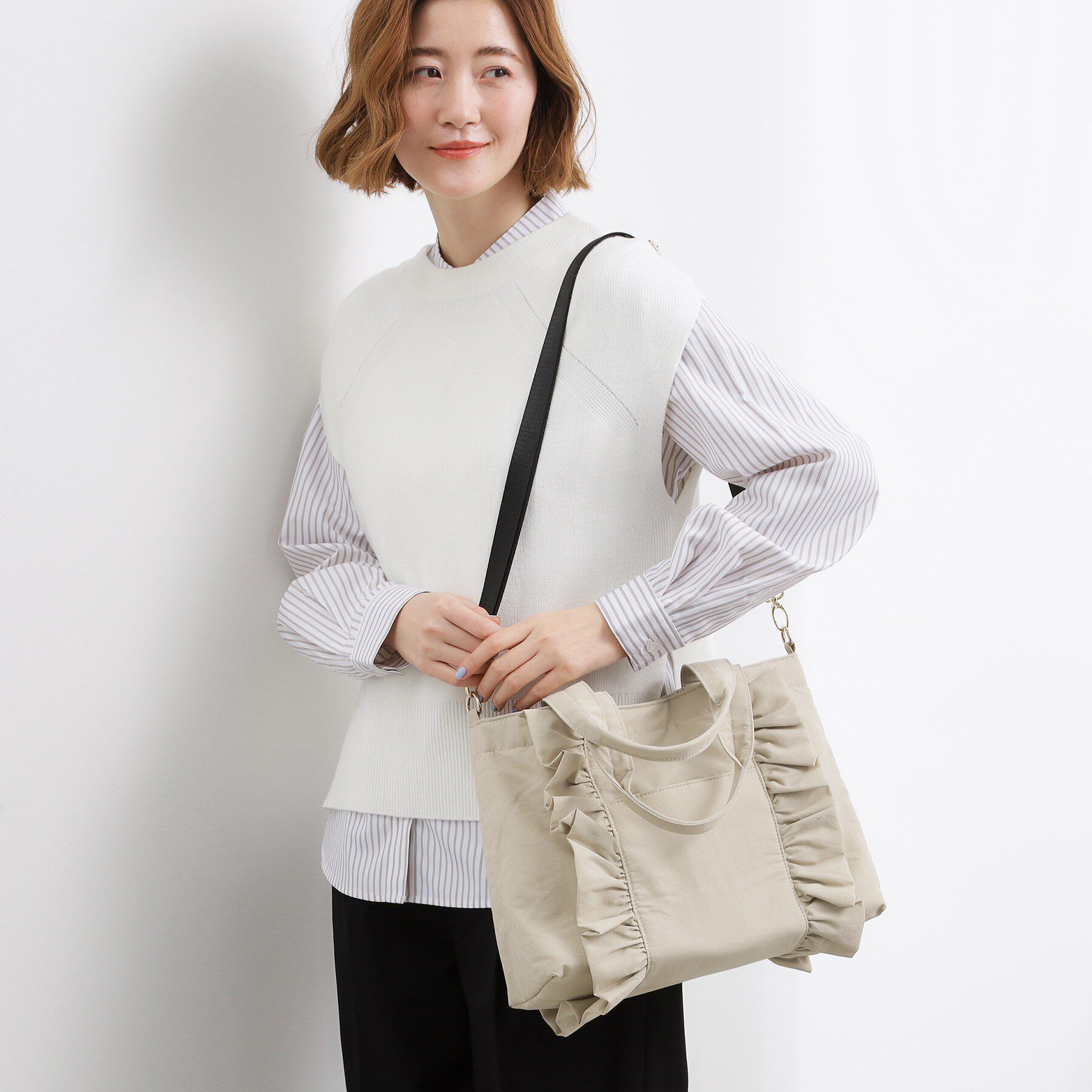 grove「タテフリル2WAYトート」|トートバッグ|