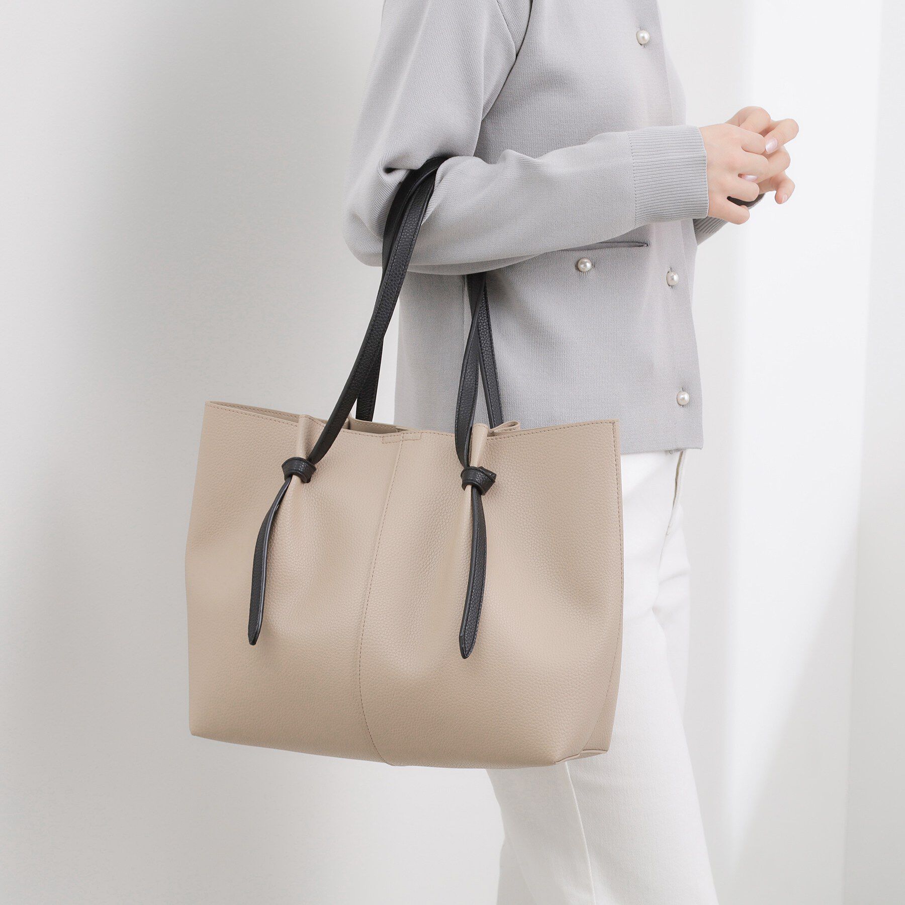 grove「ノットハンドルA4トート」|トートバッグ|グレージュ(550)