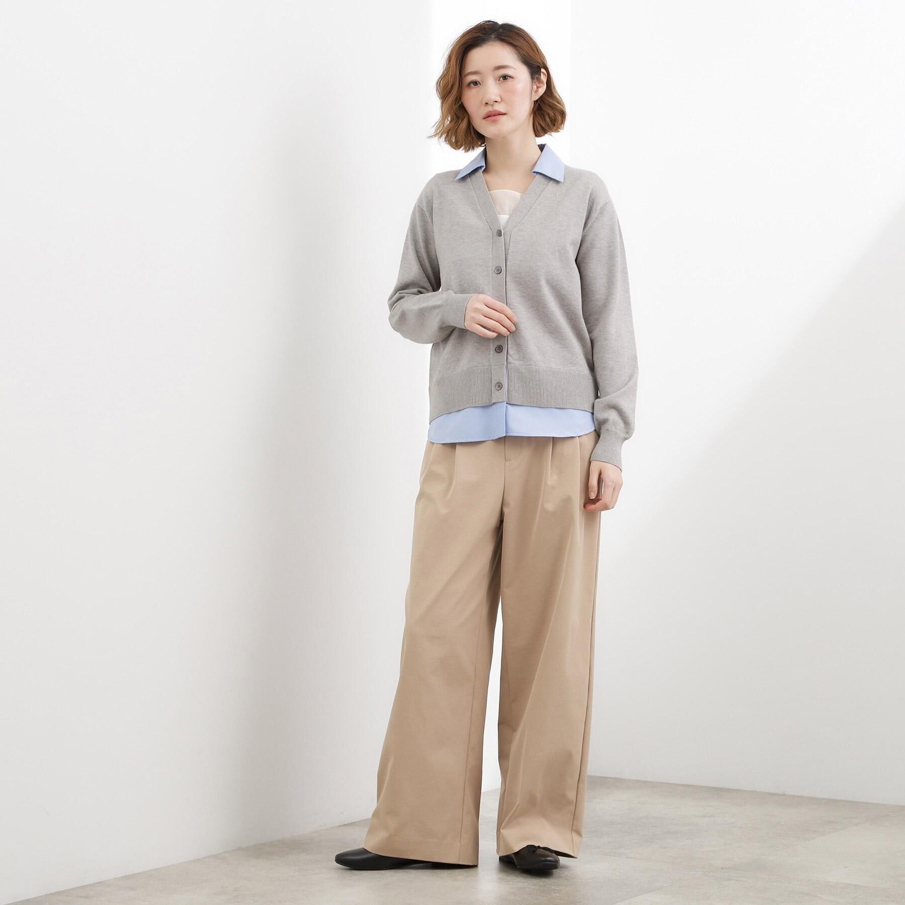 grove「シャツドッキング ニットカーディガン」|カーディガン|