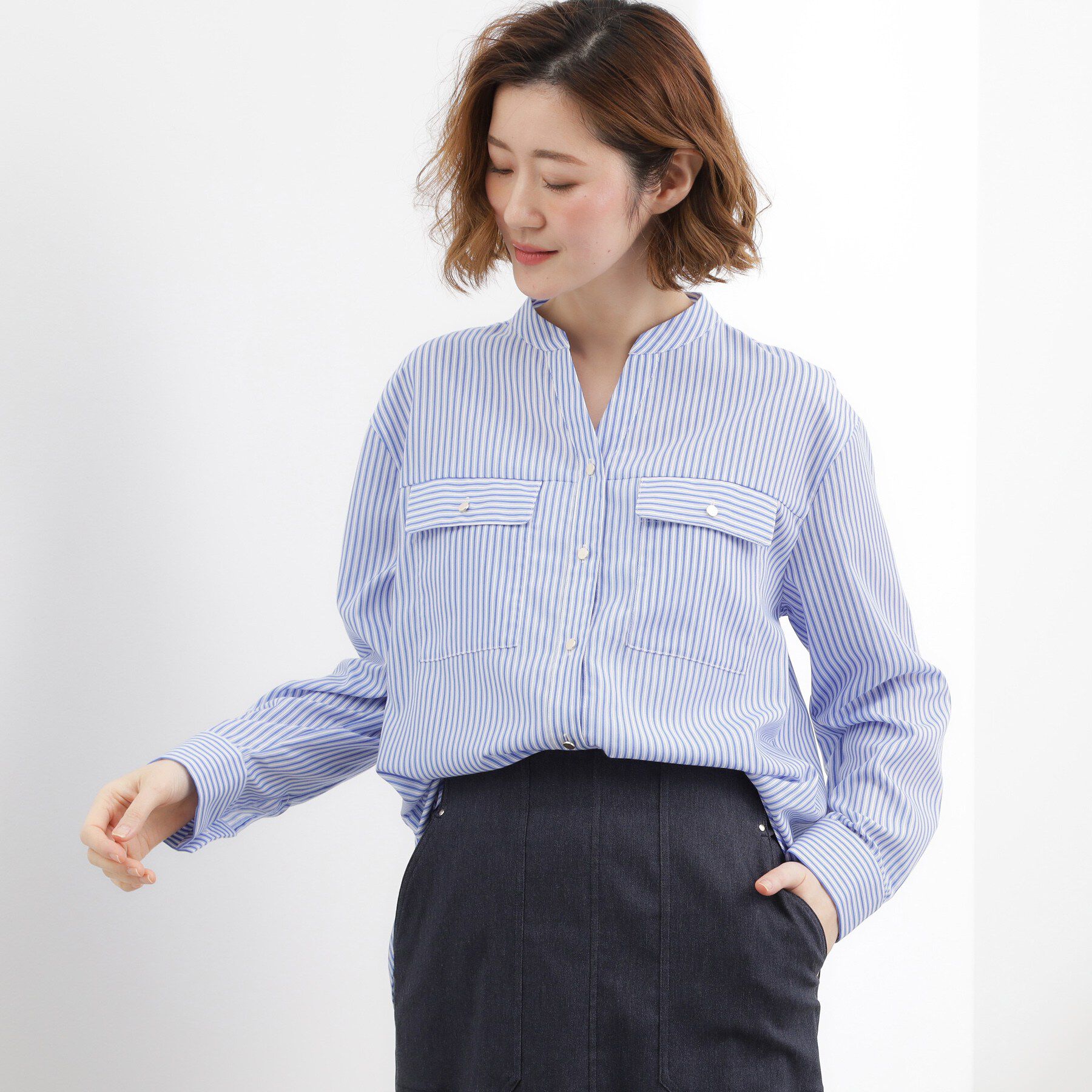 grove「【貴島明日香さん着用】お仕事も普段も。今どきワークシャツブラウス」|シャツ・ブラウス|