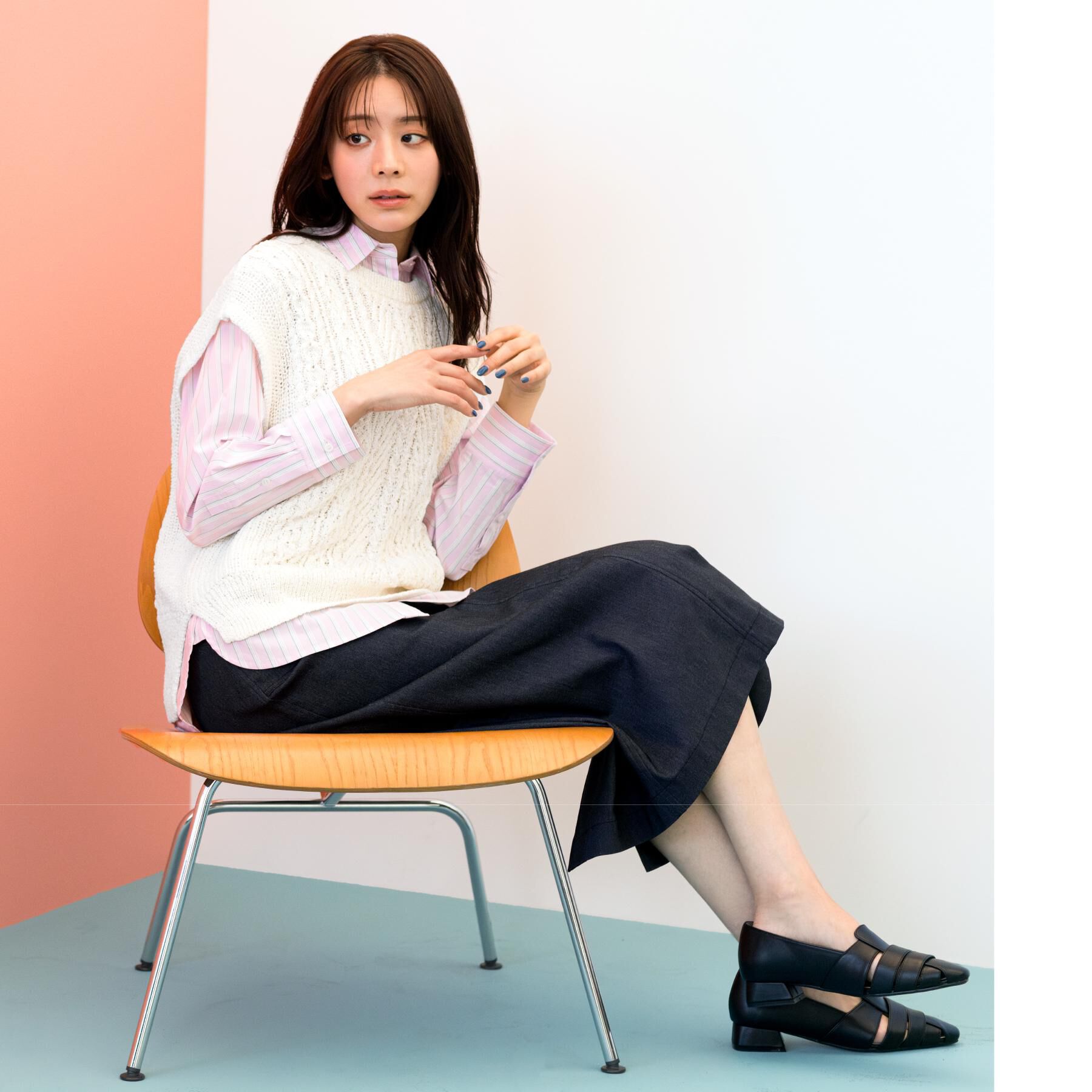 grove「【貴島明日香さん着用】一度着たら手放せない、驚きの伸びを備えたコットンナイロンストレッチシャツ」|シャツ・ブラウス|