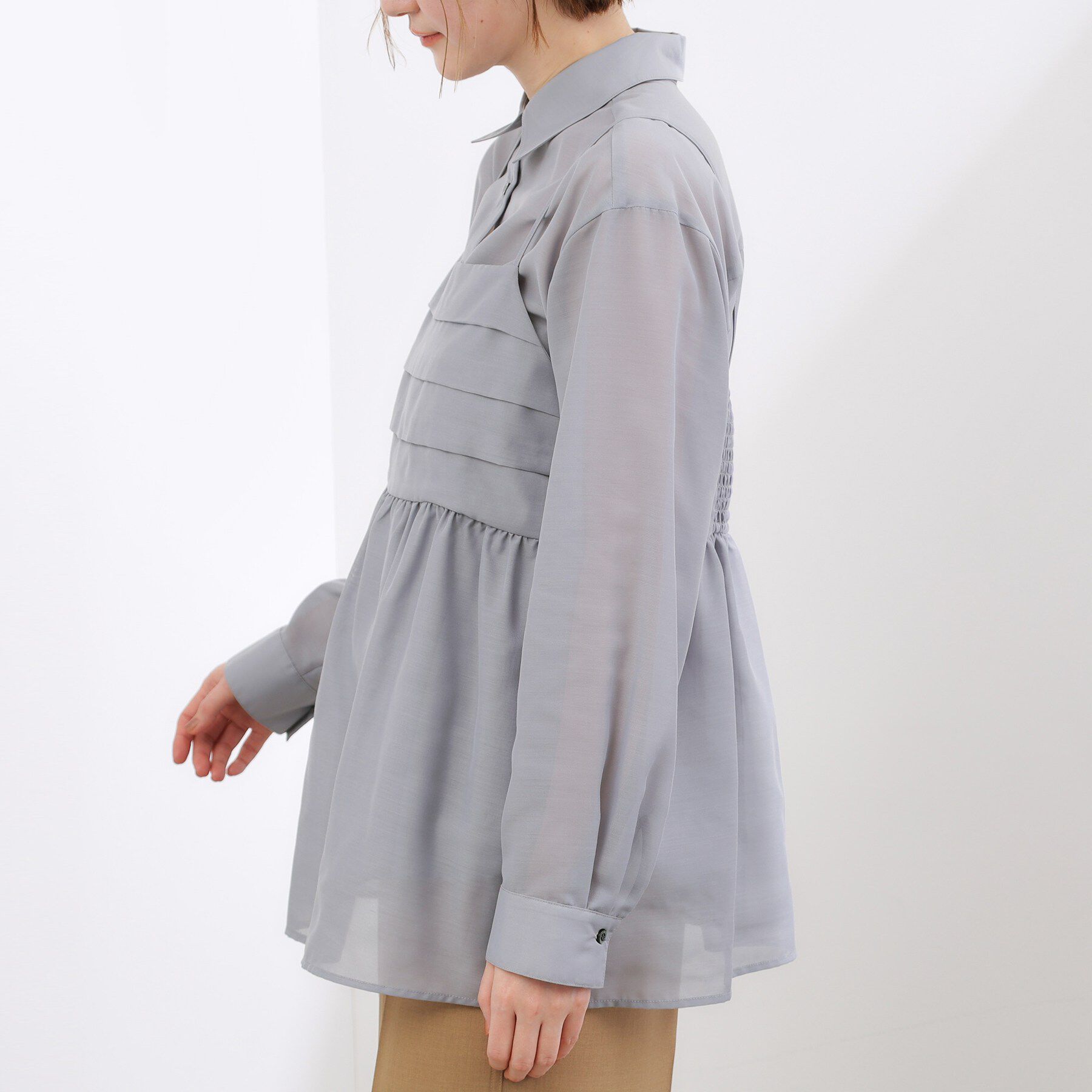 grove「【2点SET】今どきシアーシャツ＆キャミセット」|シャツ・ブラウス|