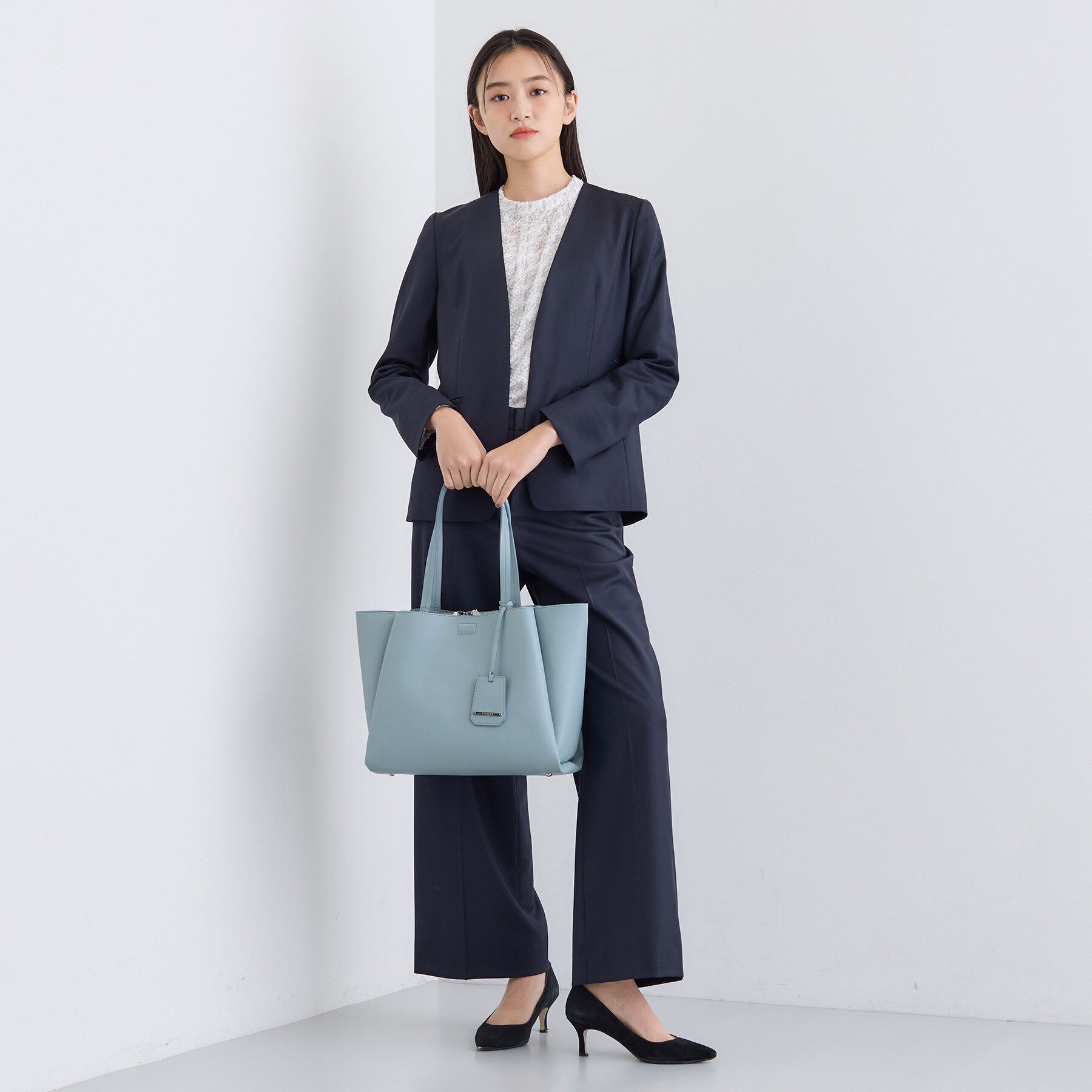 INDIVI「【セレモニー/入卒/A4収納可能】タックキャリアBAG」|トートバッグ|