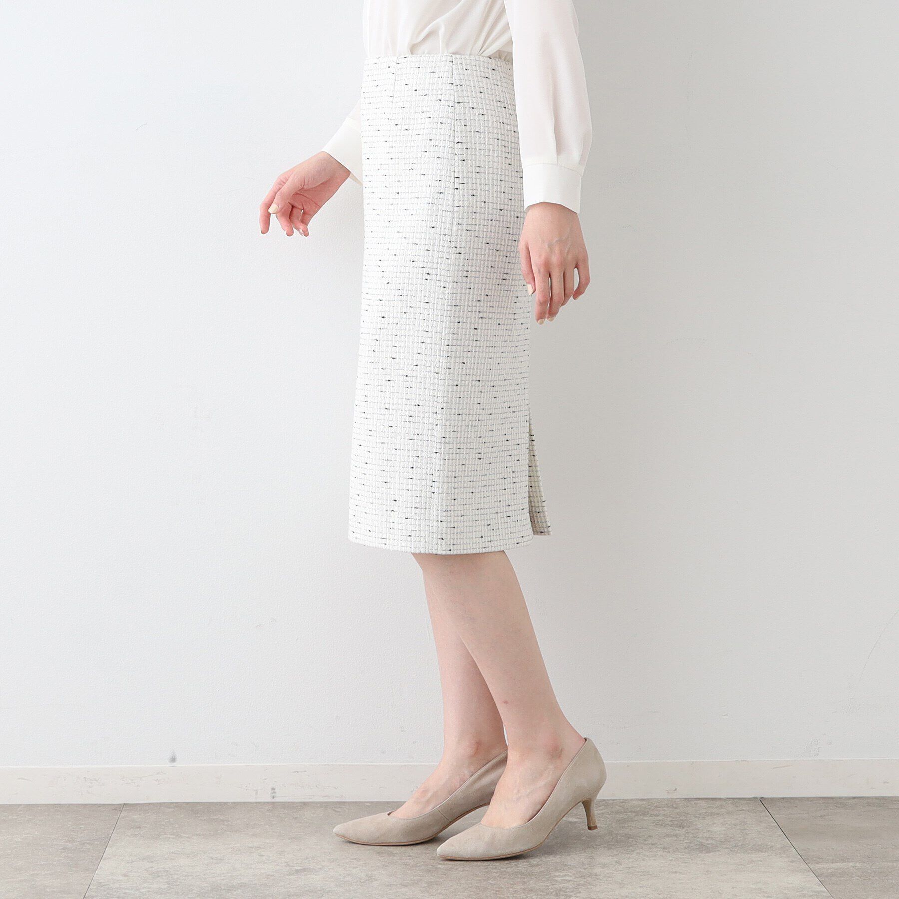 INDIVI「【日本製／オリジナル素材】ツィードスカート」|スーツ|