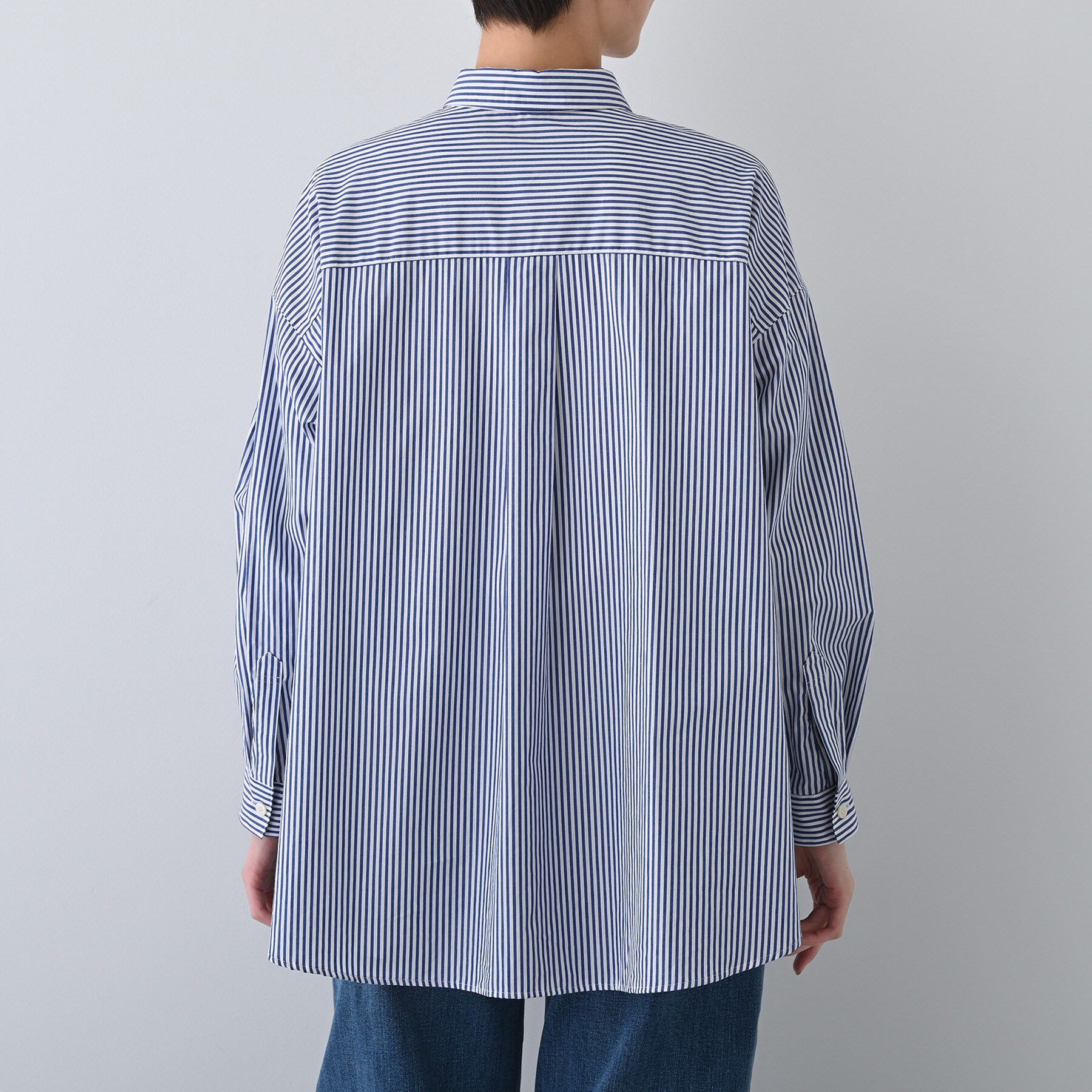INDIVI「【UVケア／カラーストライプ柄】袖コンシャスシャツ」|シャツ・ブラウス|