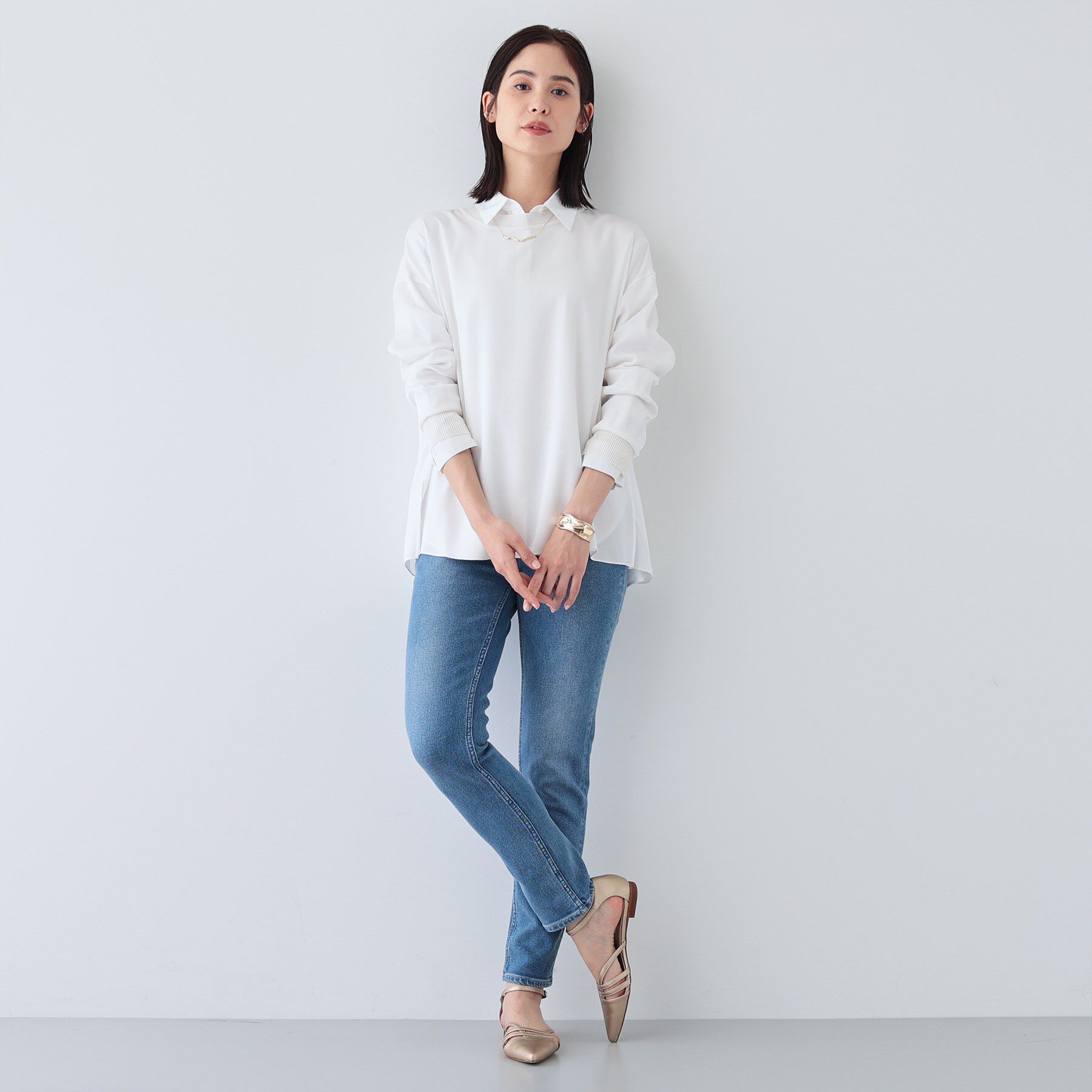 INDIVI「【通年活躍！褒められデニム】スキニー デニムパンツ」|デニム|