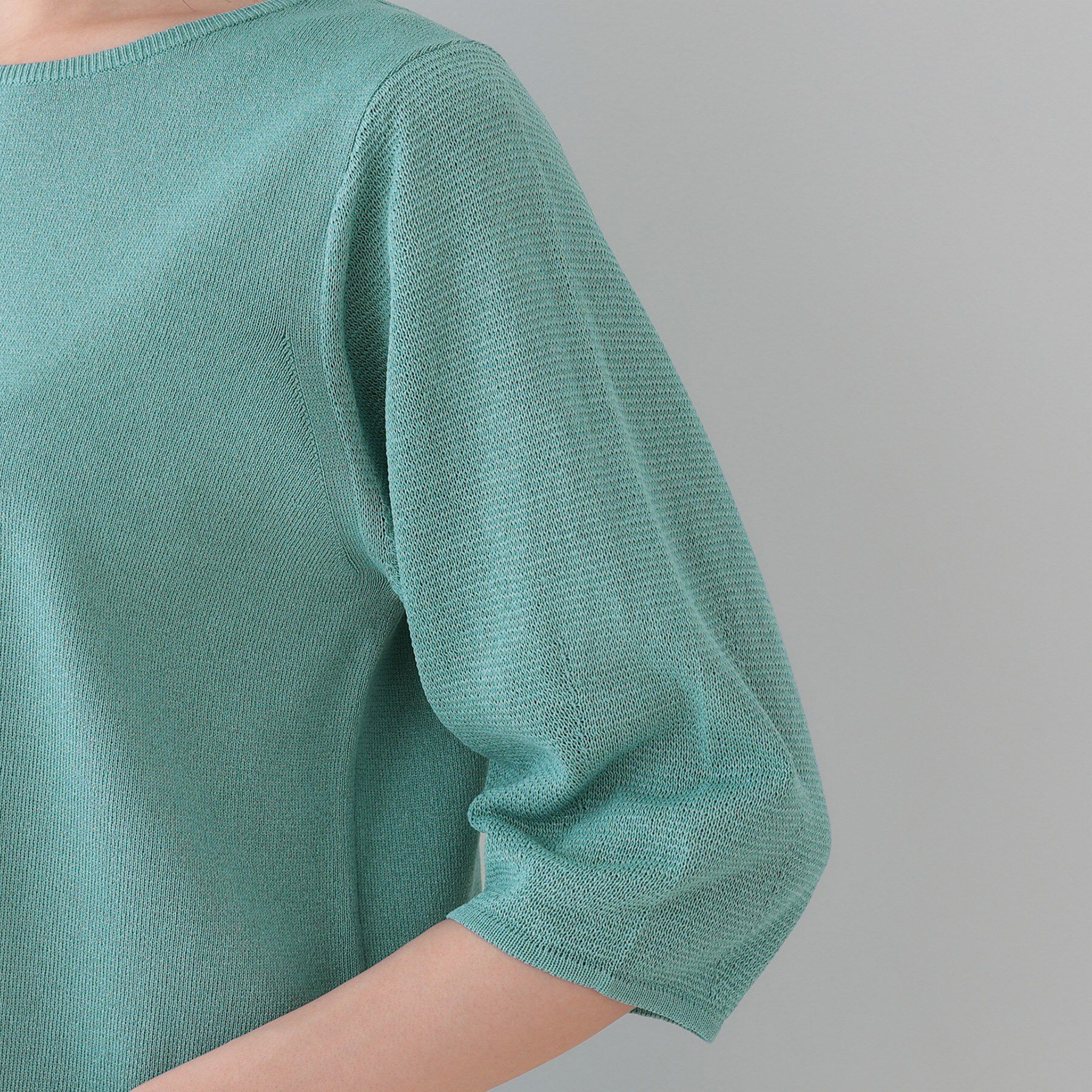 INDIVI「【洗える／和紙混素材／SETUP可能】バルーンスリーブニット」|ニット・セーター|