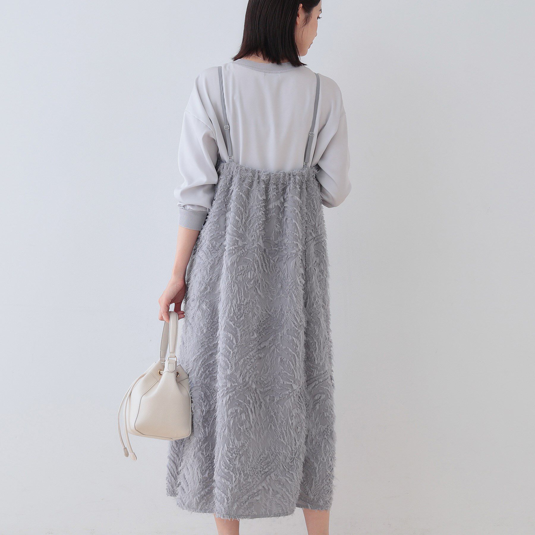 INDIVI「【トレンド素材】シアーカットジャカード キャミワンピース」|ワンピース|