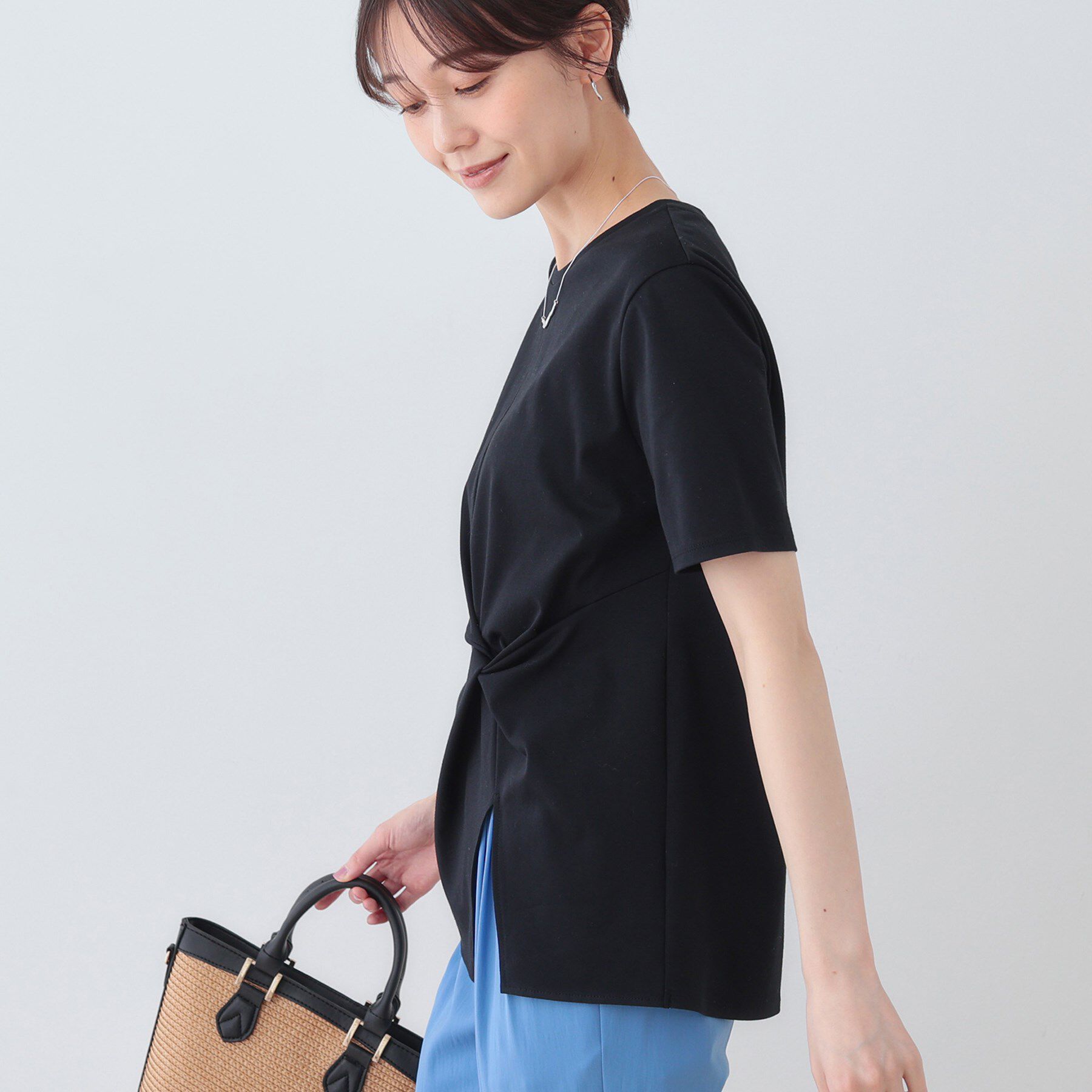 INDIVI「【洗える】ねじりデザインTシャツ」|Tシャツ・カットソー|