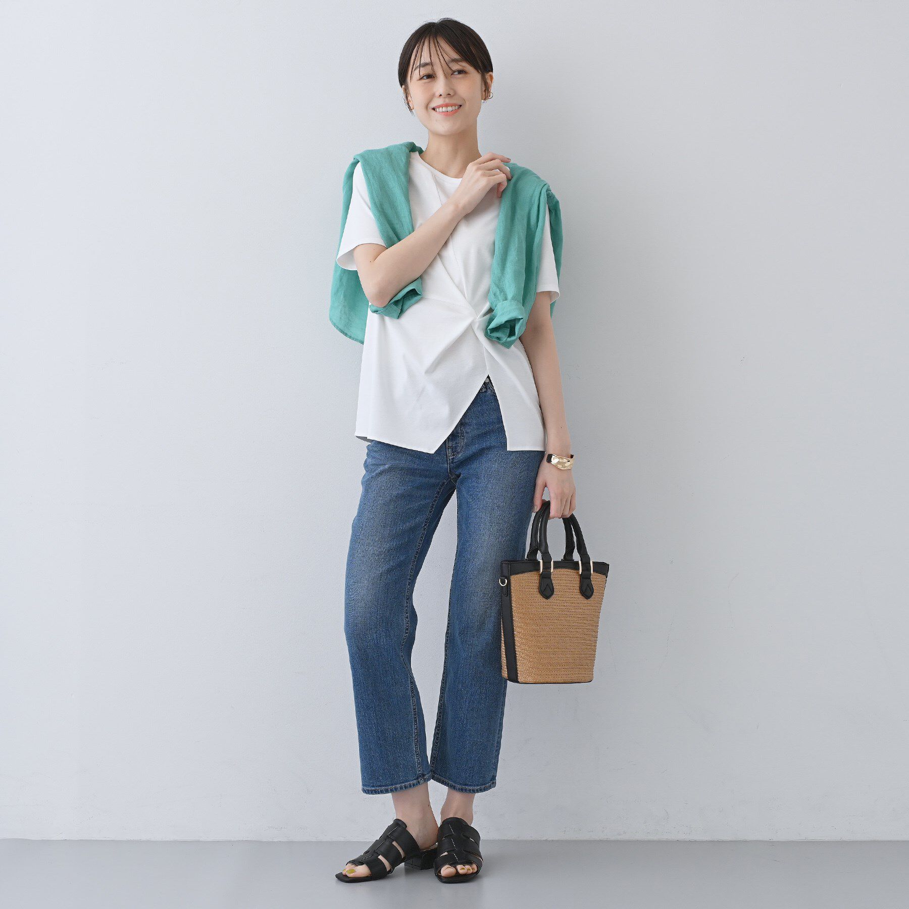 INDIVI「【洗える】ねじりデザインTシャツ」|Tシャツ・カットソー|