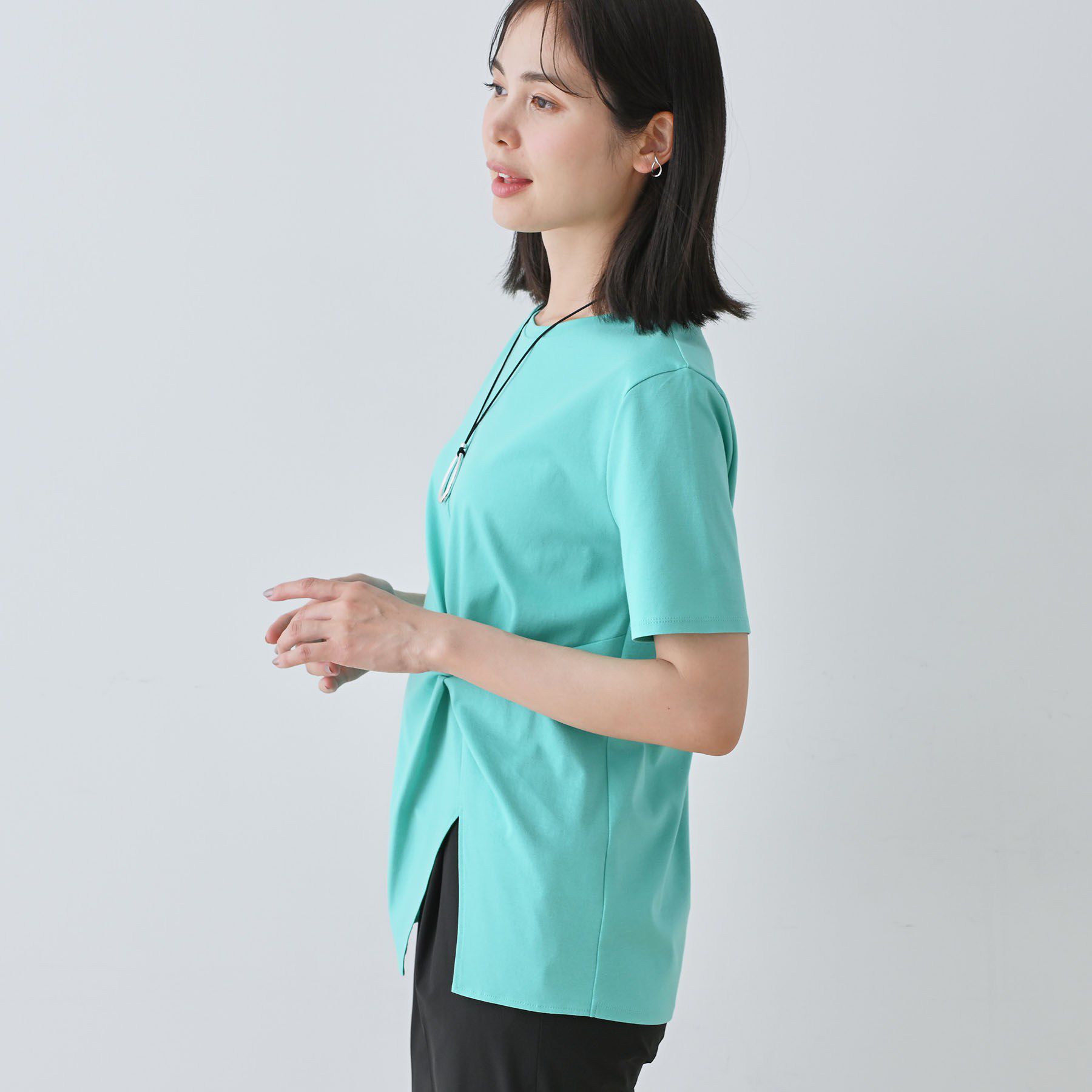 INDIVI「【洗える】ねじりデザインTシャツ」|Tシャツ・カットソー|