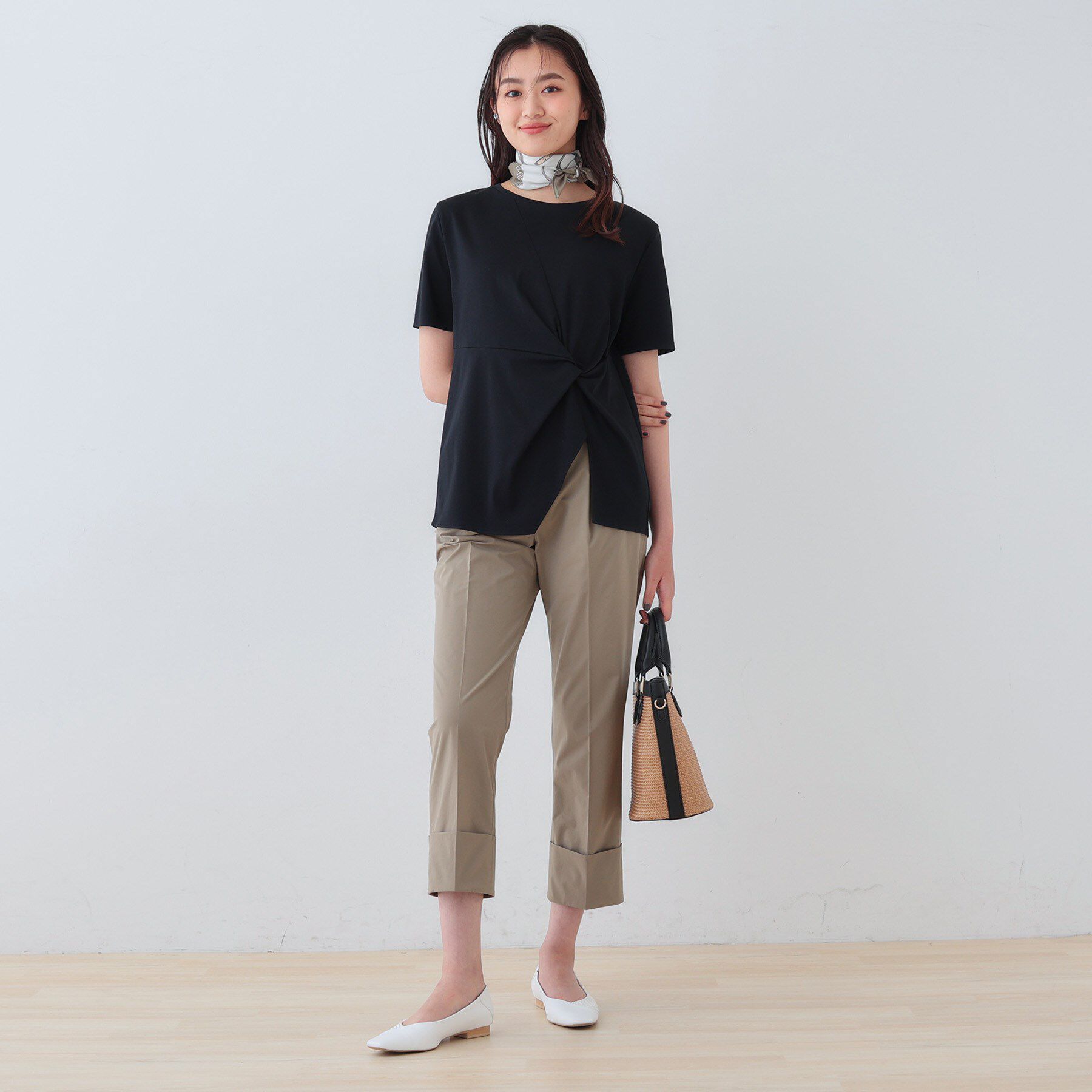 INDIVI「【洗える】ねじりデザインTシャツ」|Tシャツ・カットソー|