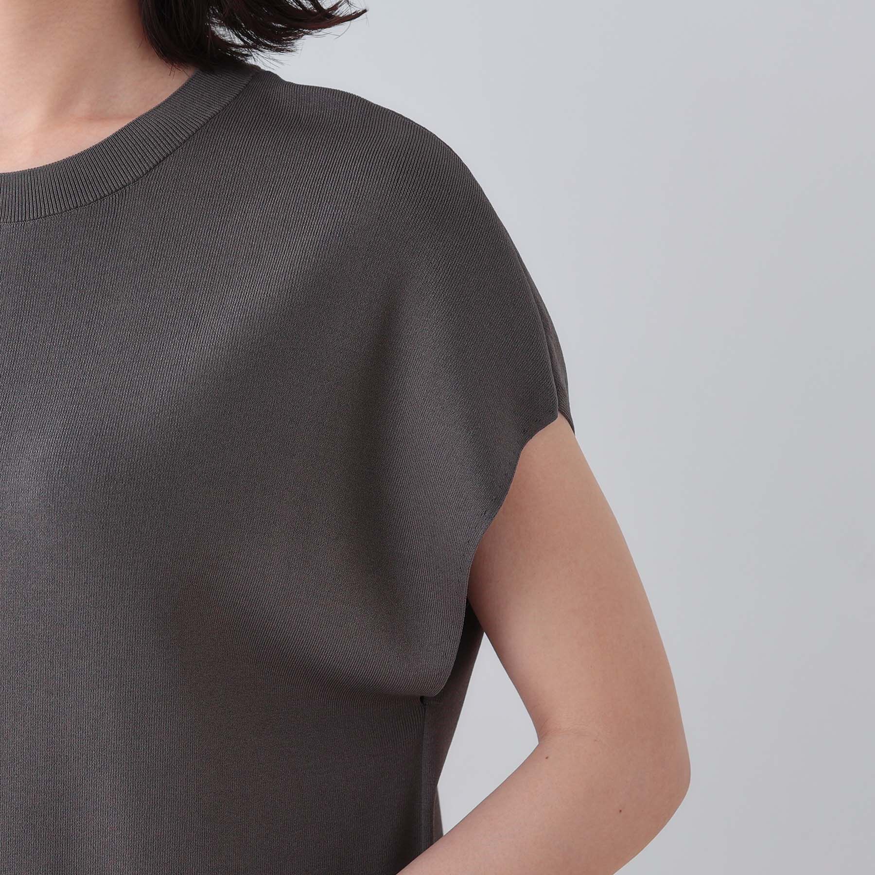 INDIVI「【洗える／SETUP可能】フレンチスリーブ イージーニット」|ニット・セーター|