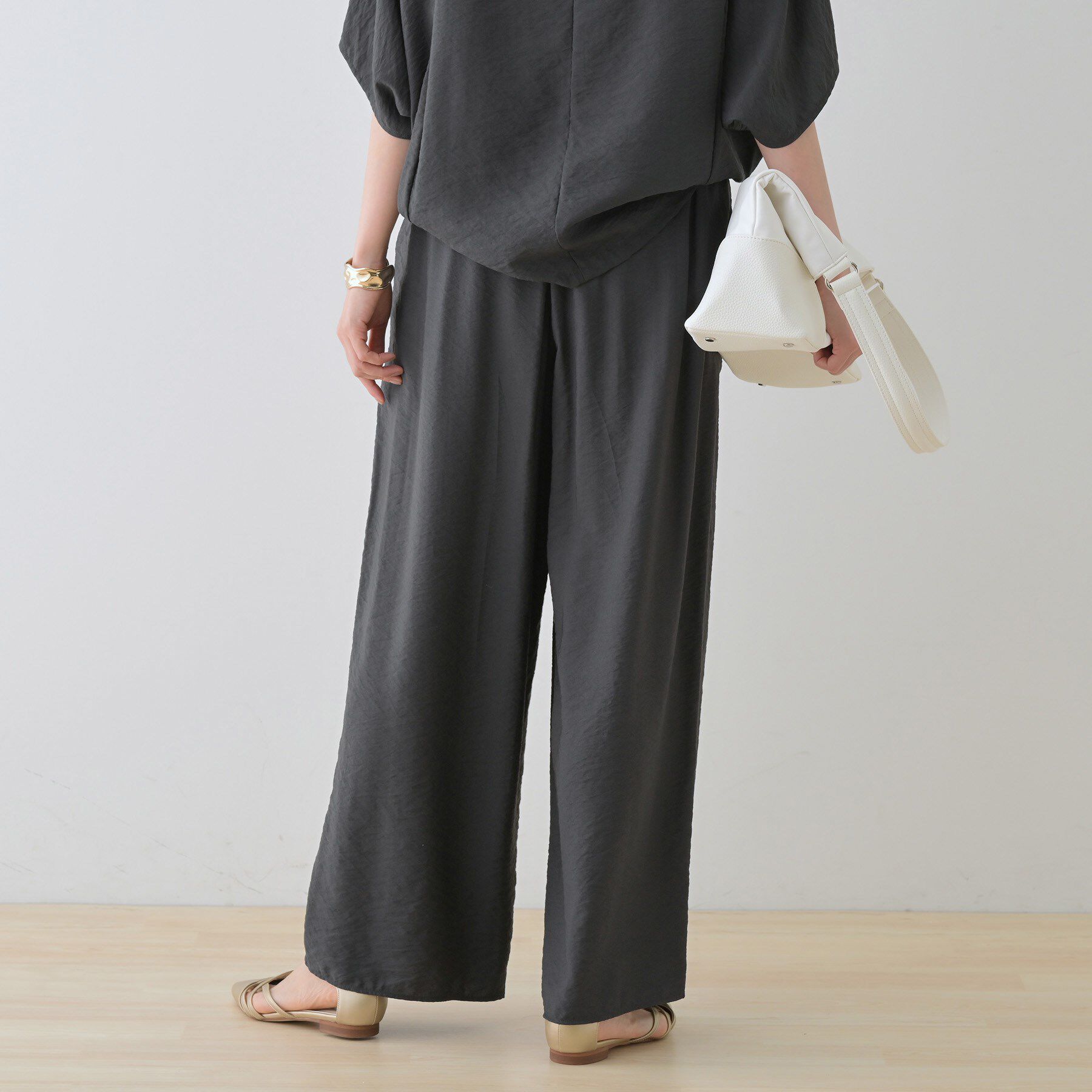 INDIVI「【洗える／UVケア／SETUP可能】ドロストワイドパンツ」|その他|