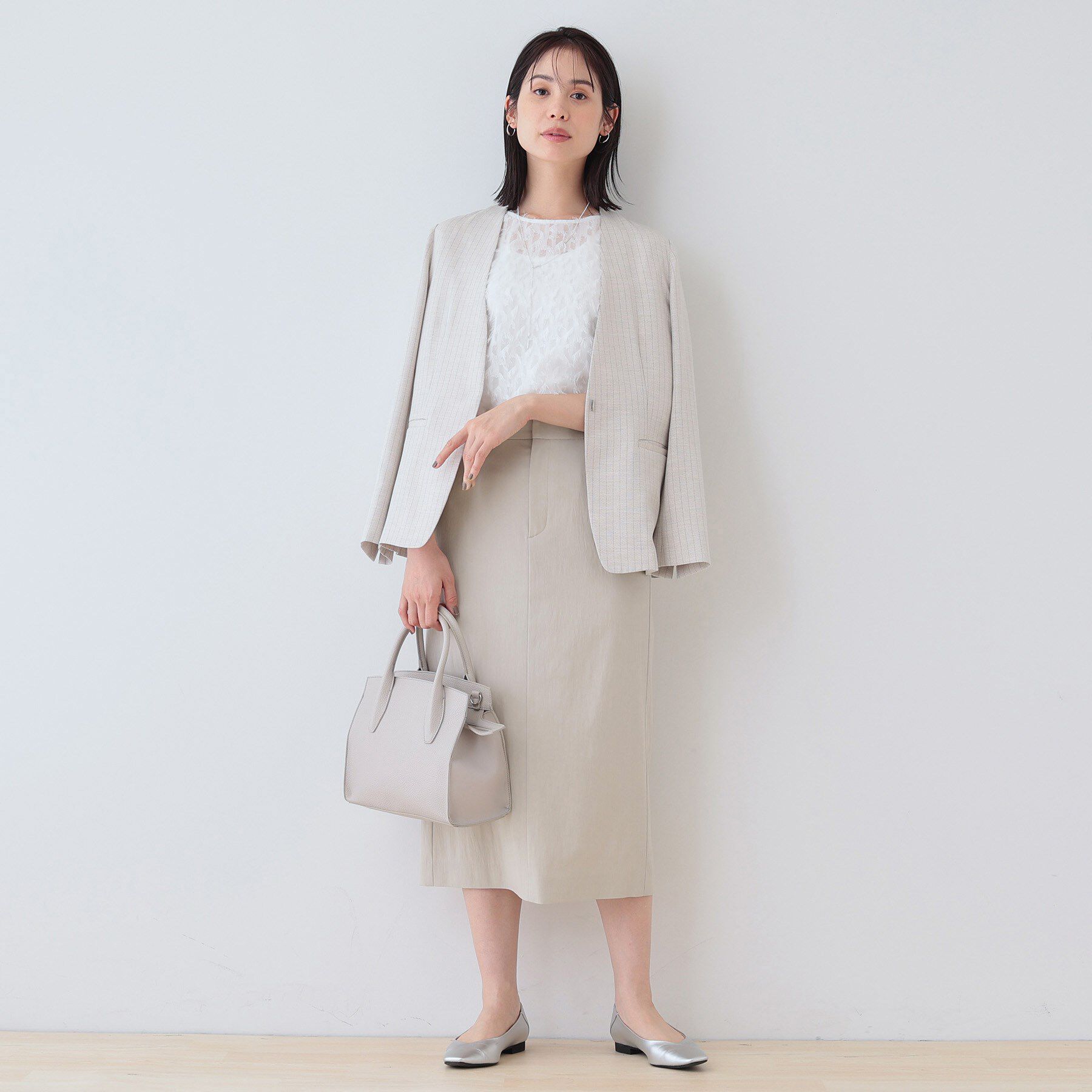 INDIVI「【洗える／SETUP可能／UVケア】ストレートラインスカート」|スカート|